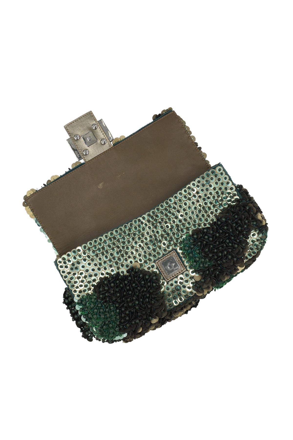 Fendi Green Bead and Sequins Baguette &quot;Baguettemania&quot; Purse 2013