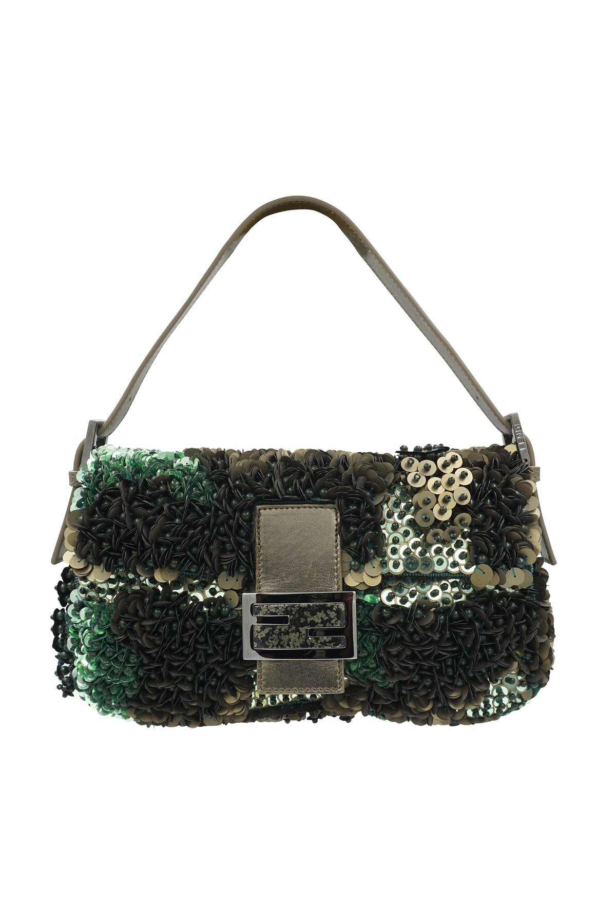 Fendi Green Bead and Sequins Baguette &quot;Baguettemania&quot; Purse 2013