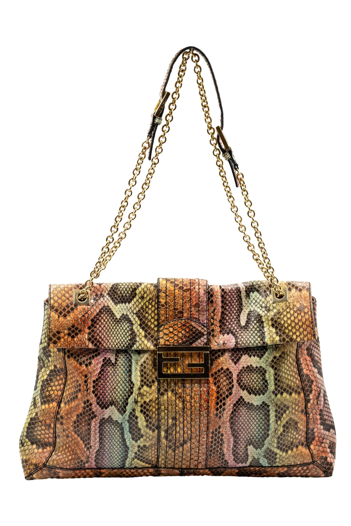 Fendi Rainbow Python Mama Baguette Purse