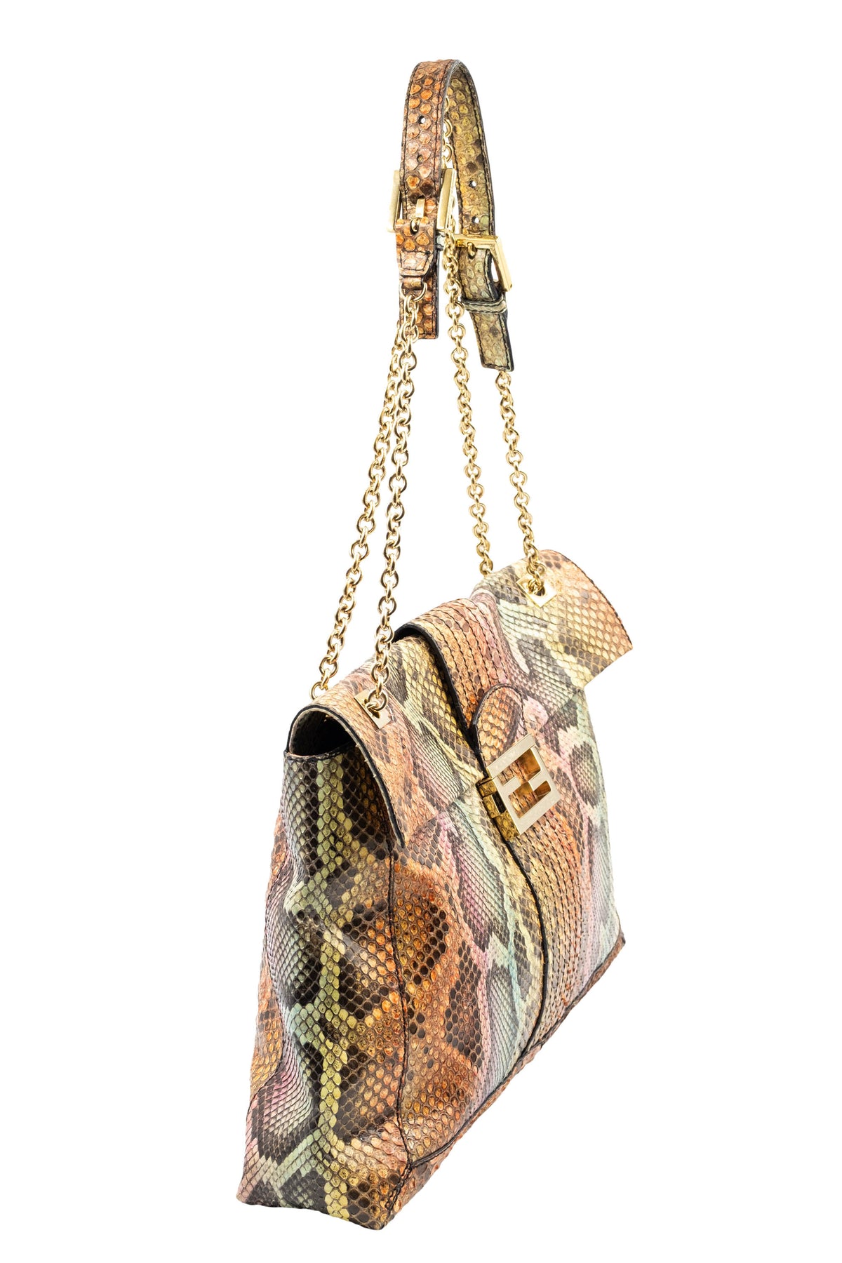 Fendi Rainbow Python Mama Baguette Purse