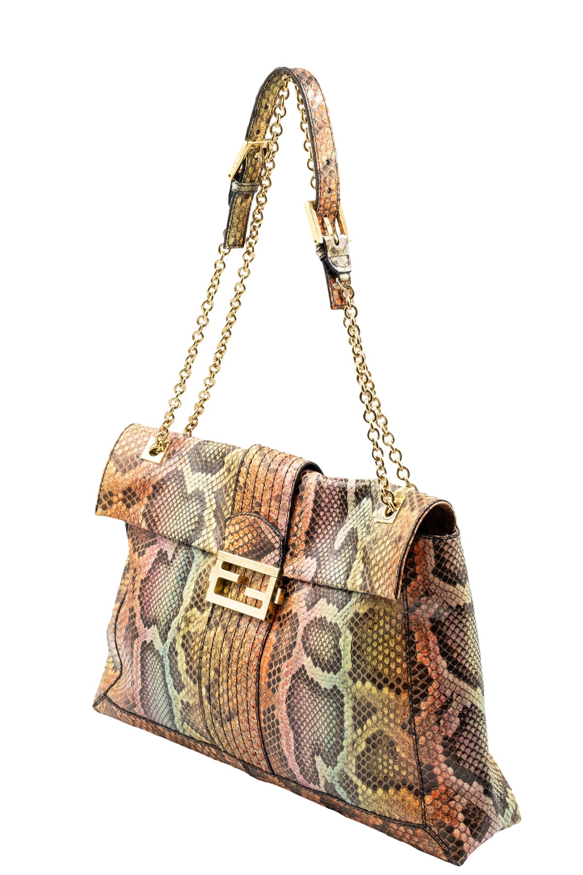 Fendi Rainbow Python Mama Baguette Purse