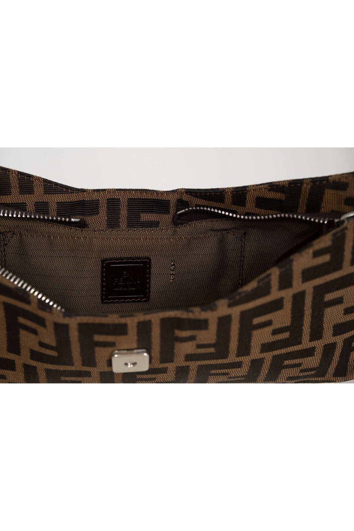 Fendi Baguette Shoulder Bag Long Strap Zucca Pattern Y2K