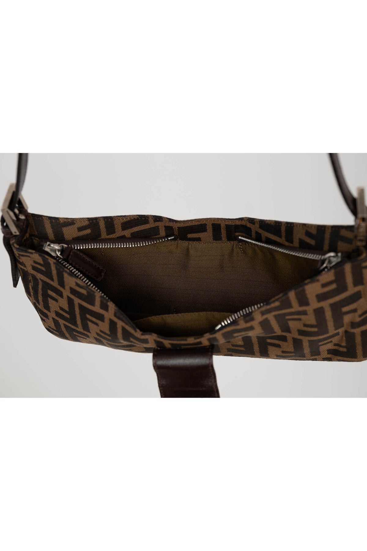 Fendi Baguette Shoulder Bag Long Strap Zucca Pattern Y2K