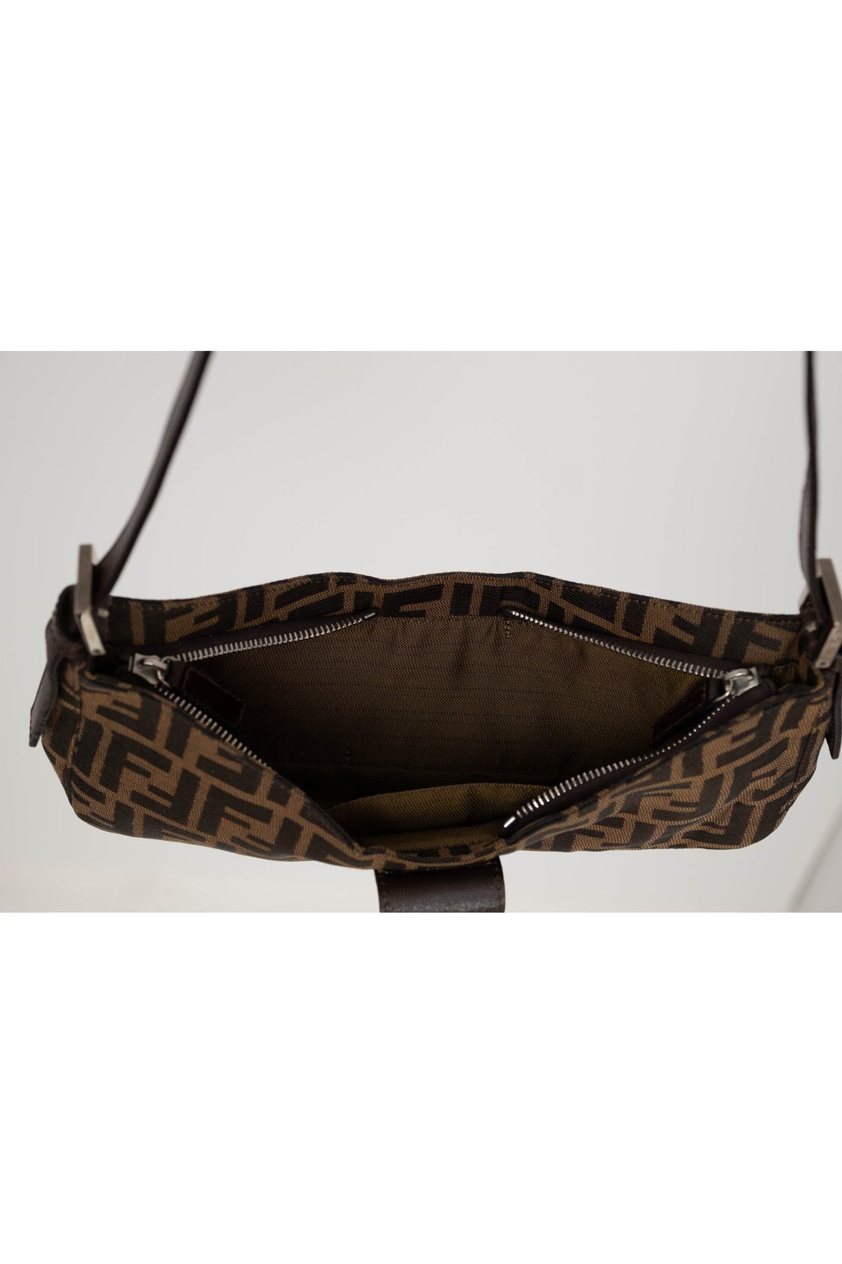 Fendi Baguette Shoulder Bag Long Strap Zucca Pattern Y2K