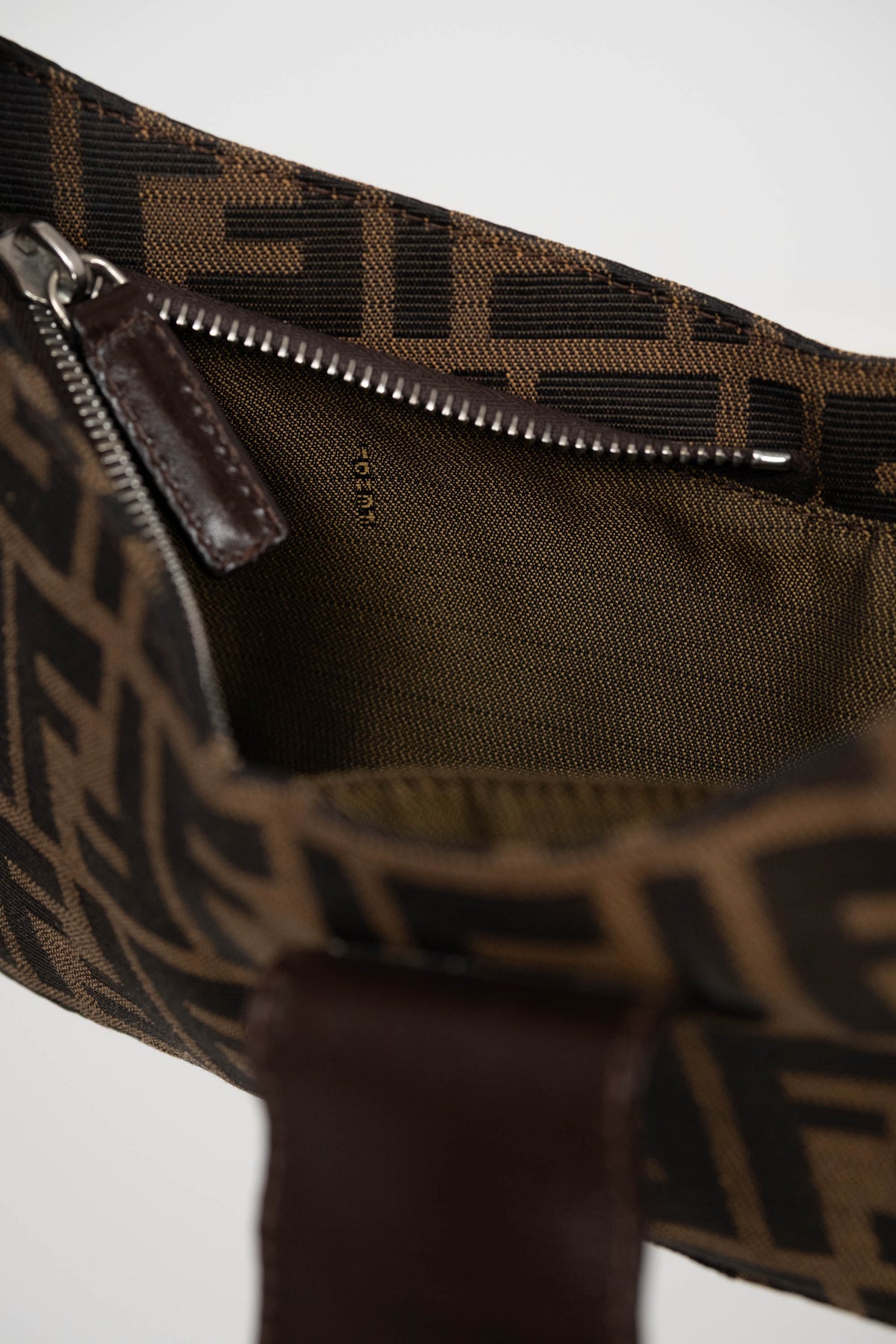 Fendi Baguette Shoulder Bag Long Strap Zucca Pattern Y2K