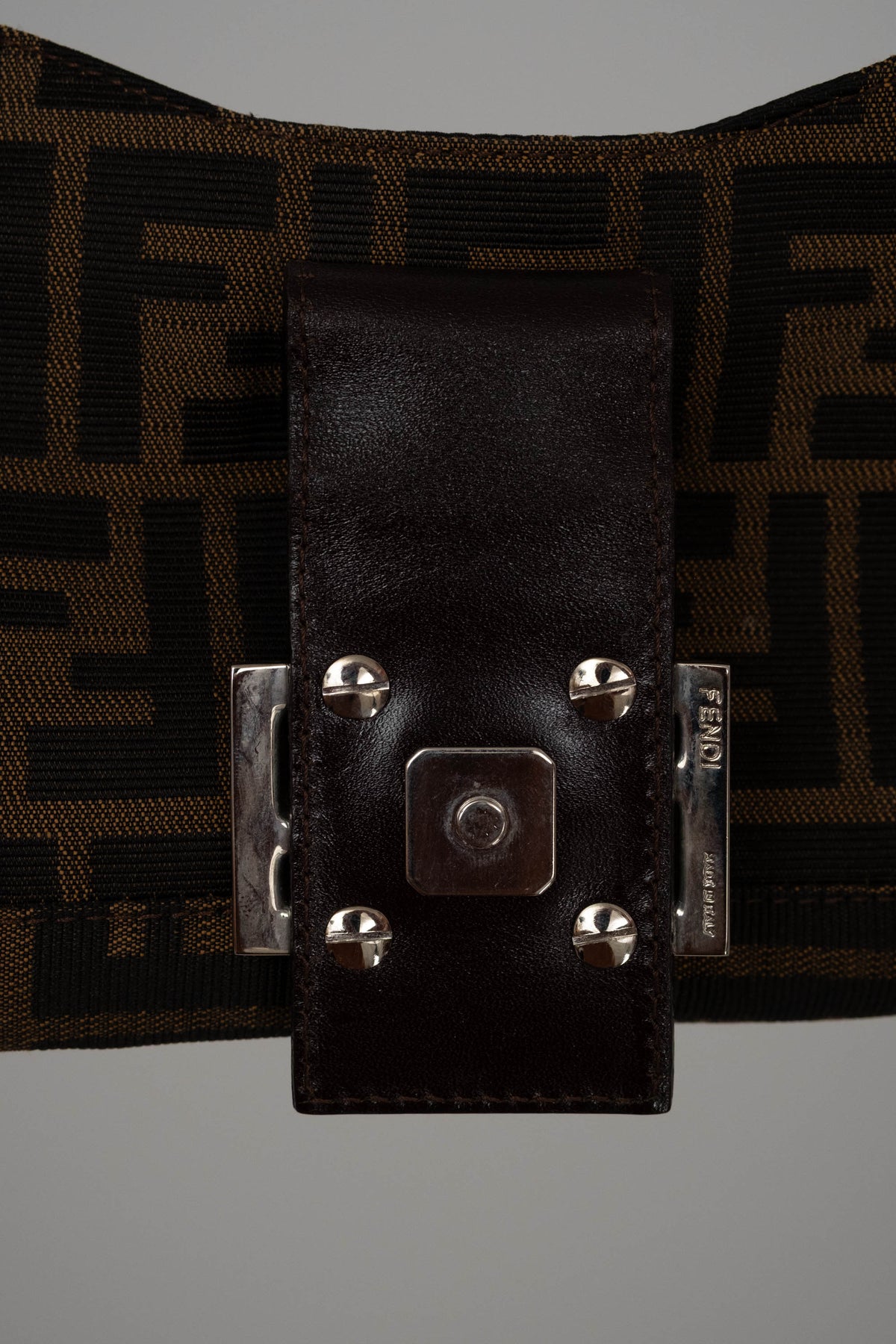 Fendi Baguette Shoulder Bag Long Strap Zucca Pattern Y2K