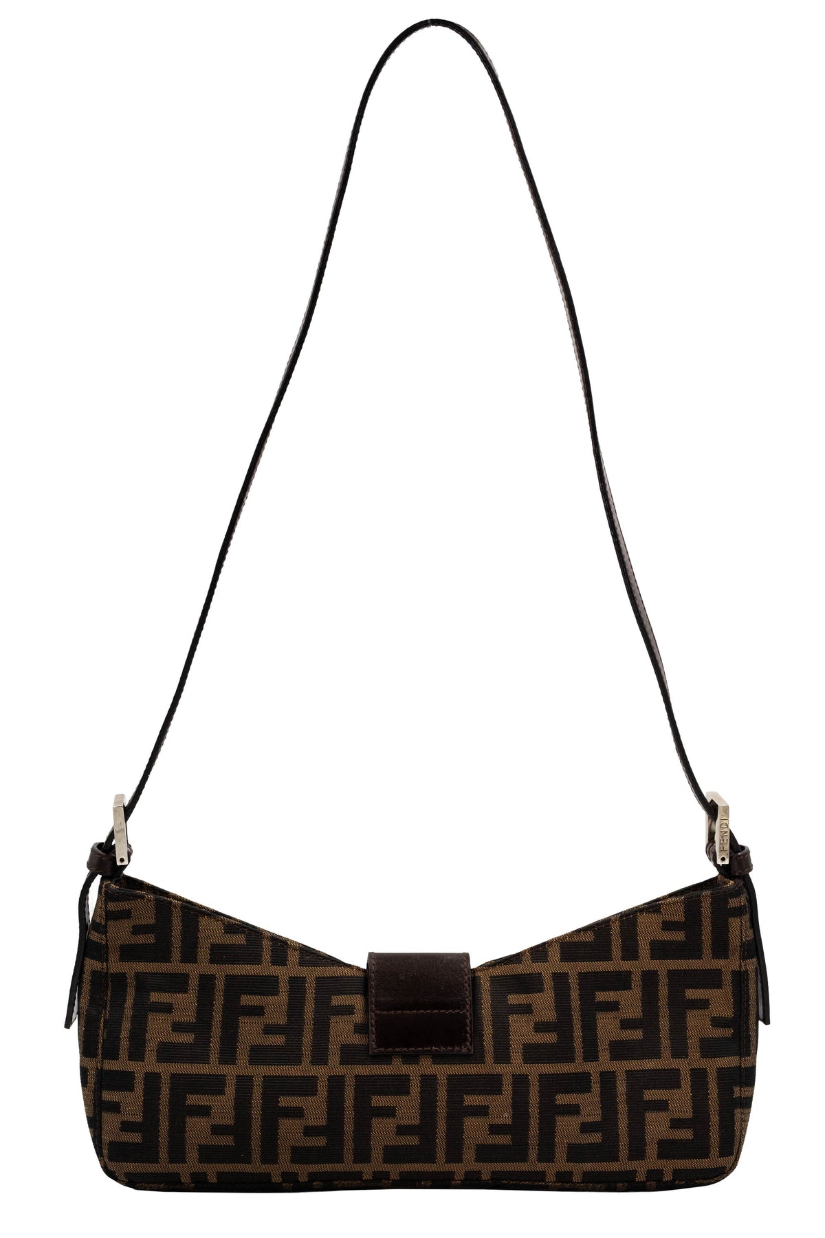 Fendi Baguette Shoulder Bag Long Strap Zucca Pattern Y2K