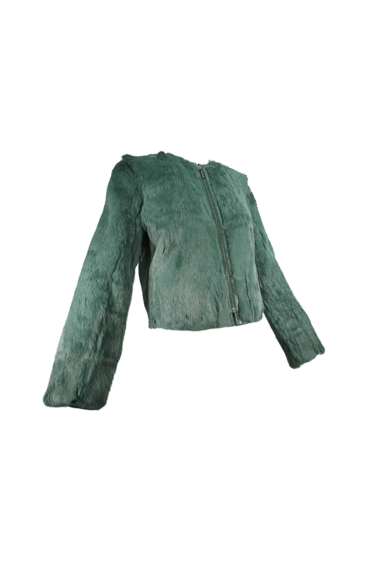 Georgio Armani Green Fur Reversable Jacket Size 40/4 - Foxy Couture Carmel