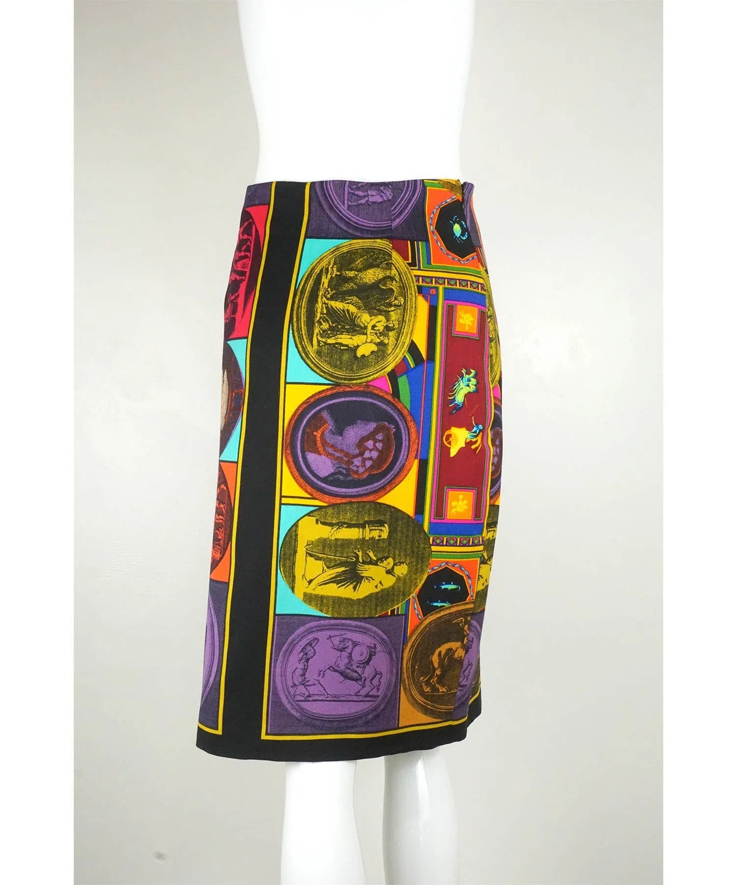 Gianni Versace Couture Vintage Medalion Skirt 1990's - Foxy Couture Carmel