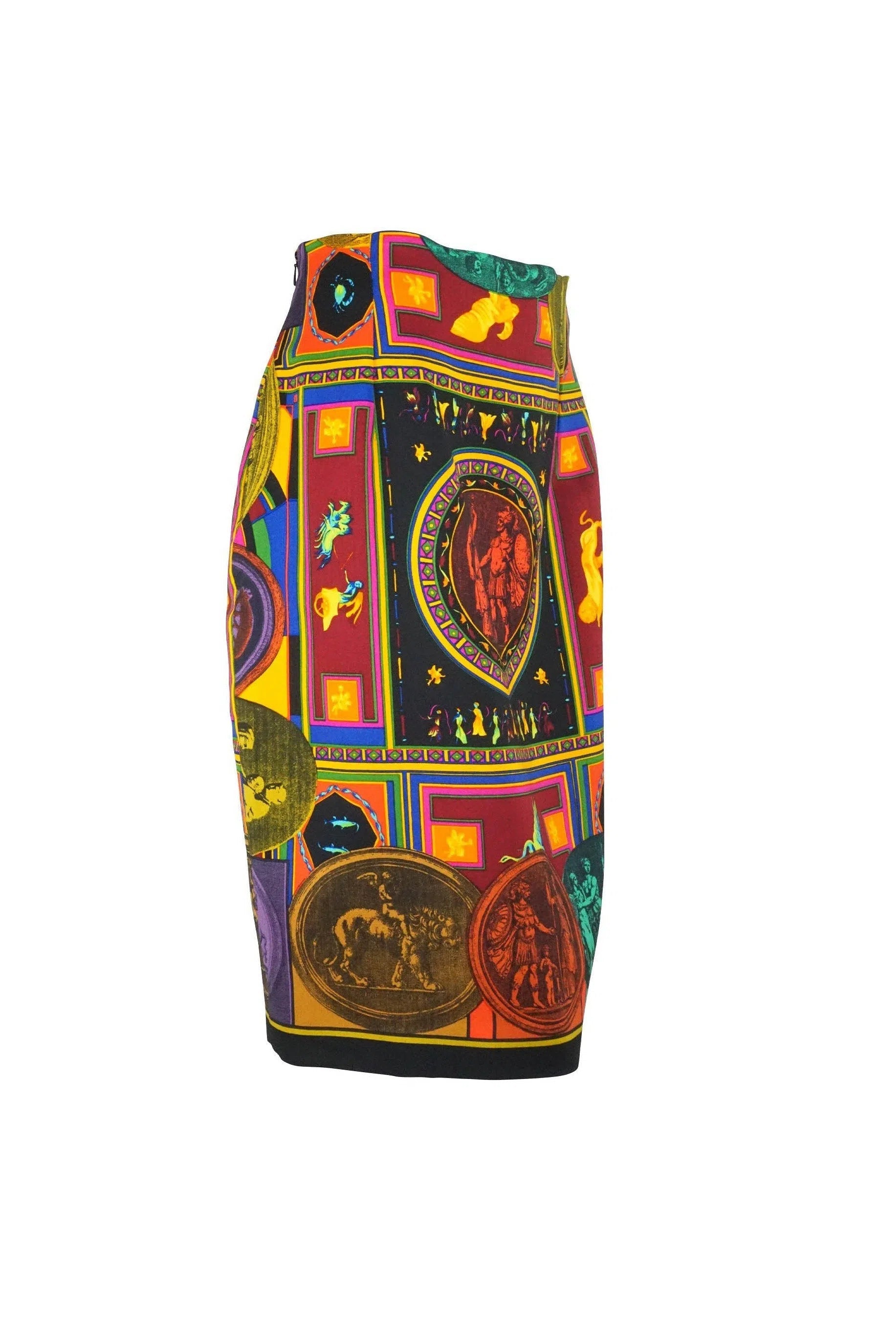Gianni Versace Couture Vintage Medalion Skirt 1990's - Foxy Couture Carmel