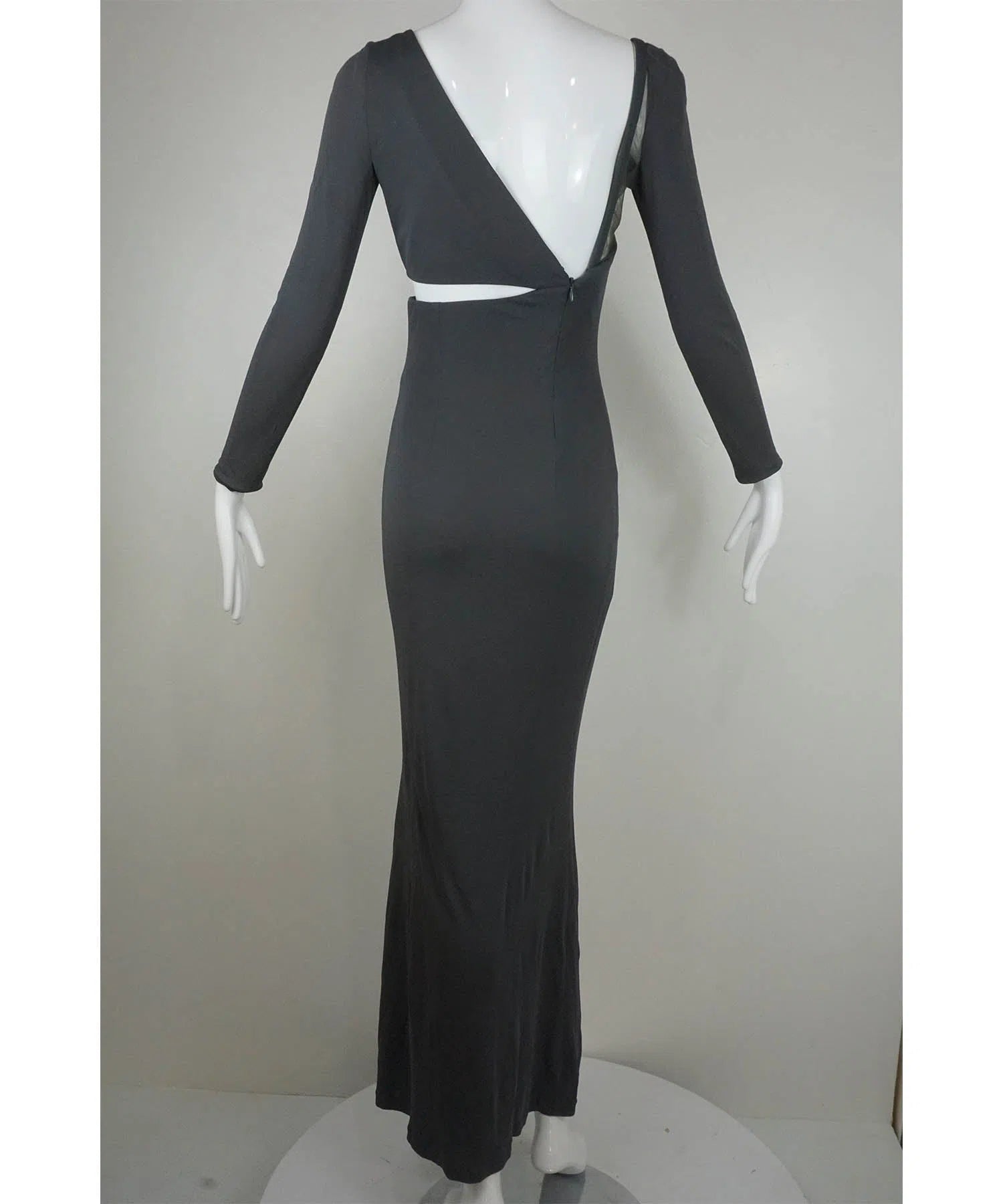 Gianni Versace Vintage Jersey Cut Out Gown 1990's - Foxy Couture Carmel