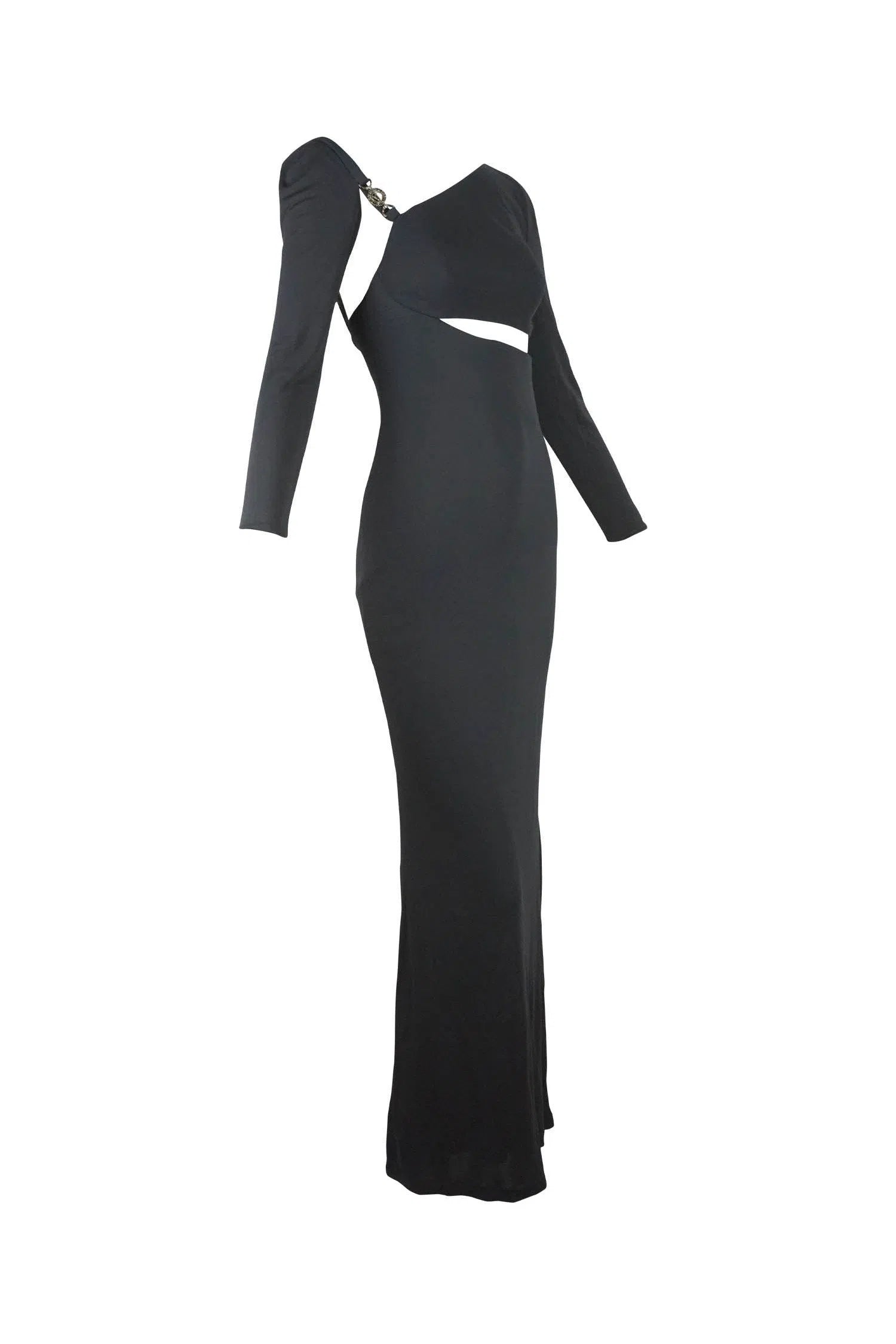 Gianni Versace Vintage Jersey Cut Out Gown 1990's - Foxy Couture Carmel Gianni Versace Vintage Jersey Cut Out Gown 1990's - Foxy Couture Carmel