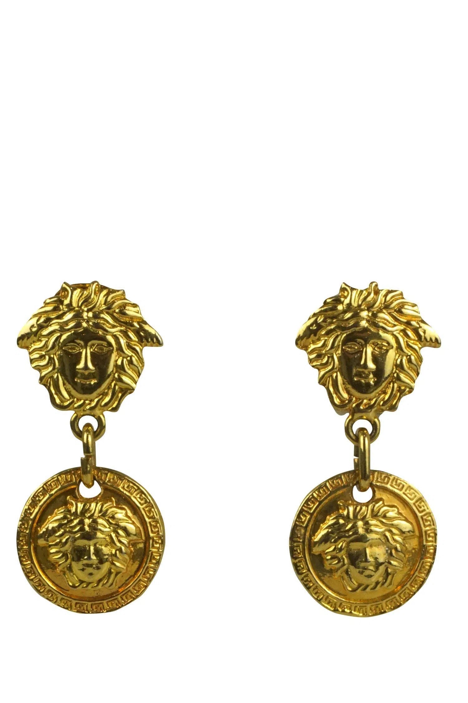 Gianni Versace Vintage Medusa Drop Earrings 1990’s