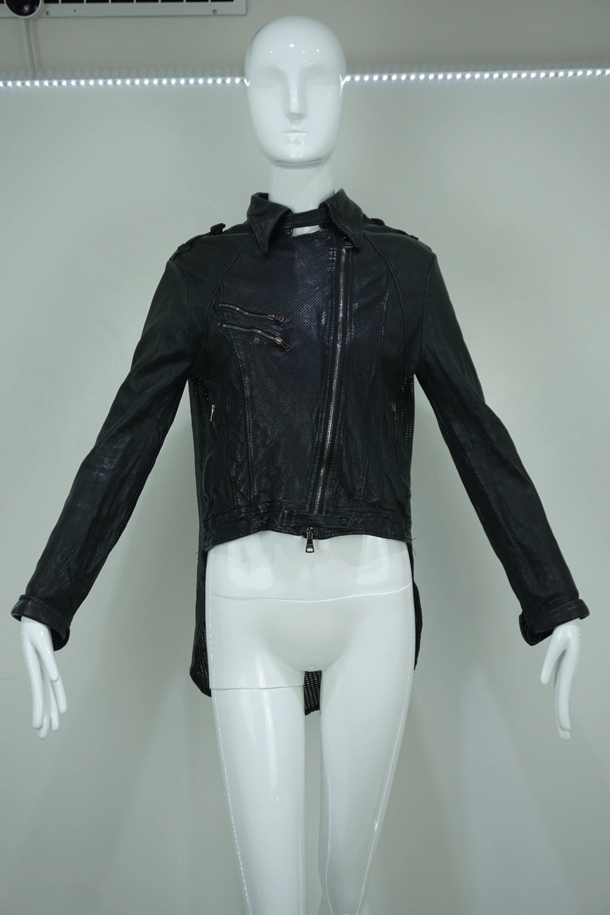 Giorgio Brato Preforated Leather Motorcycle Jacket