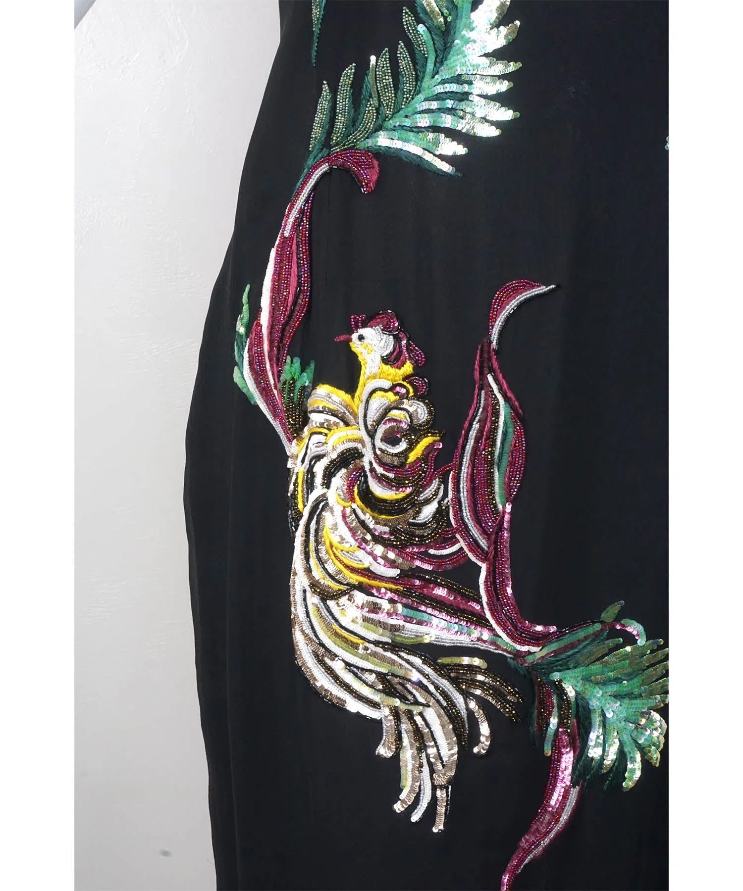 Givenchy Couture by Alexander McQueen Vintage 1997 Sequin Embroidered Bird Dress - Foxy Couture Carmel Givenchy Couture by Alexander McQueen Vintage 1997 Sequin Embroidered Bird Dress - Foxy Couture Carmel