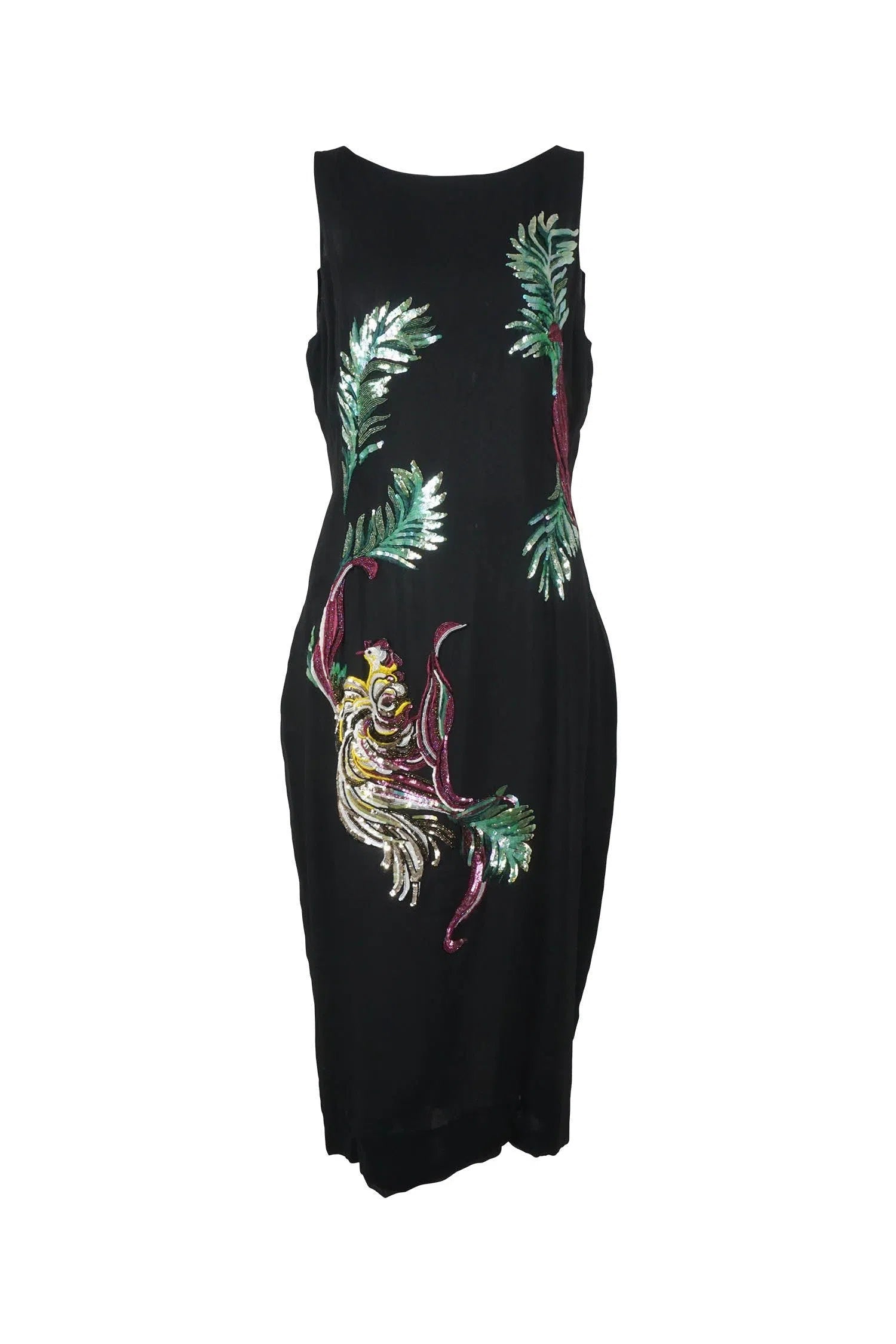 Givenchy Couture by Alexander McQueen Vintage 1997 Sequin Embroidered Bird Dress - Foxy Couture Carmel Givenchy Couture by Alexander McQueen Vintage 1997 Sequin Embroidered Bird Dress - Foxy Couture Carmel