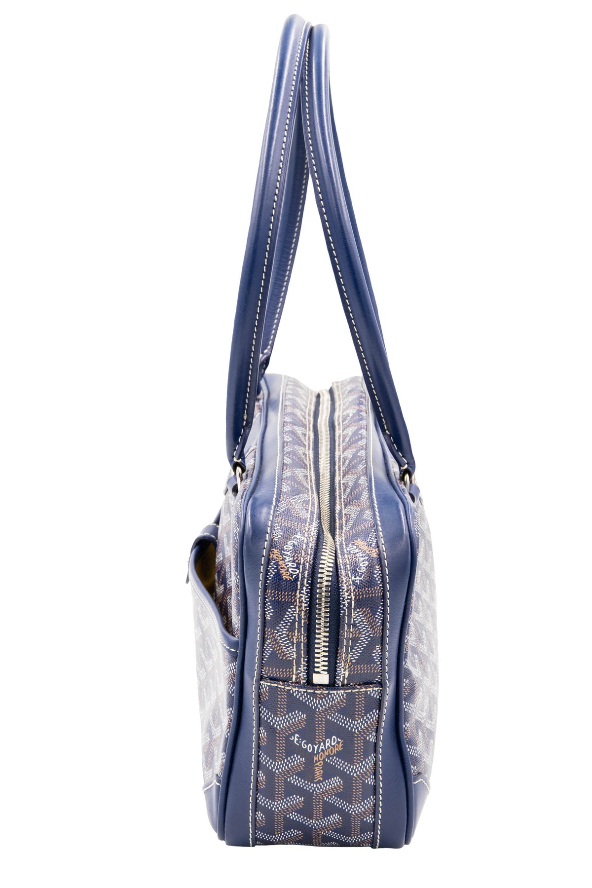 Goyard Blue Goyardine St. Martin Dual Handle Purse