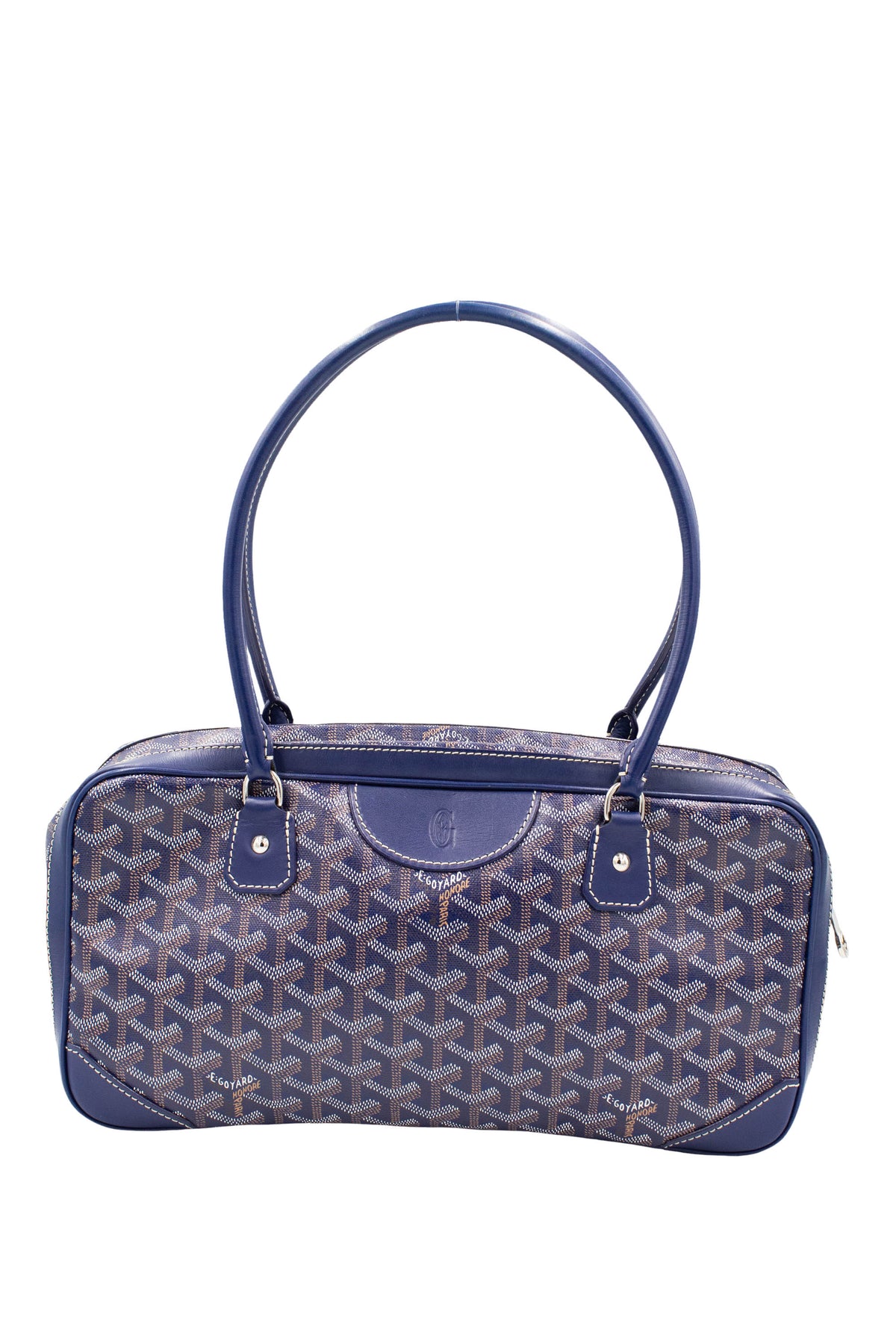 Goyard Blue Goyardine St. Martin Dual Handle Purse
