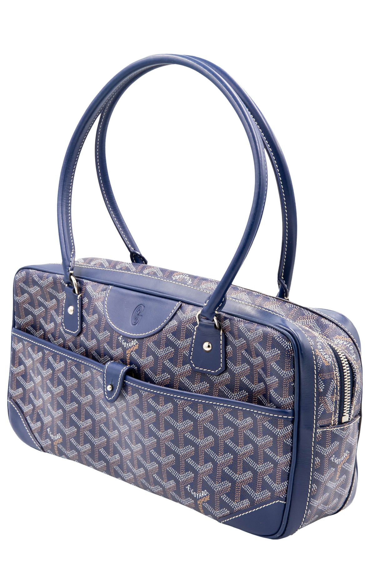 Goyard Blue Goyardine St. Martin Dual Handle Purse