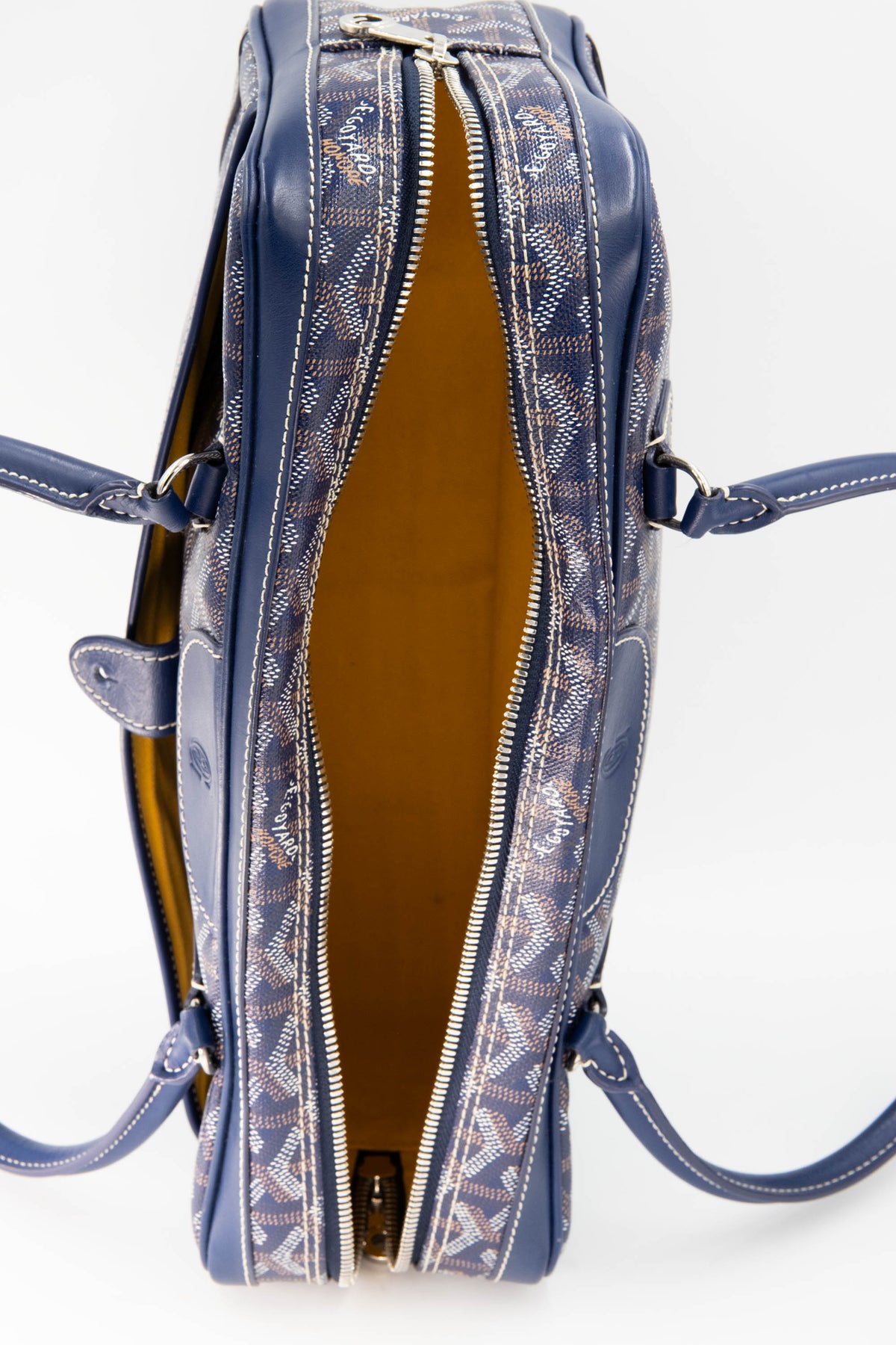 Goyard Blue Goyardine St. Martin Dual Handle Purse