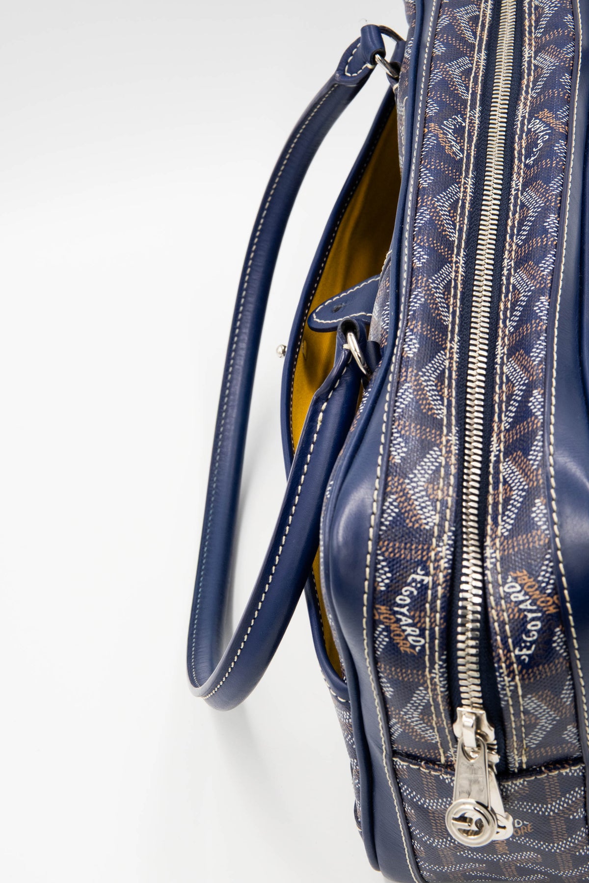 Goyard Blue Goyardine St. Martin Dual Handle Purse