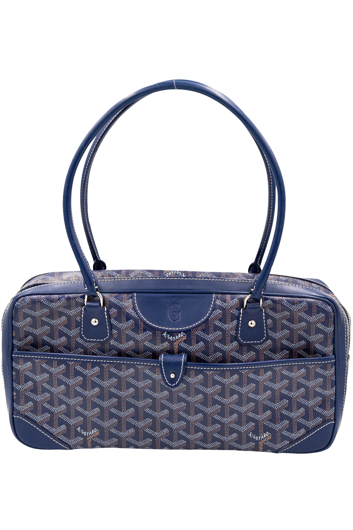 Goyard Blue Goyardine St. Martin Dual Handle Purse
