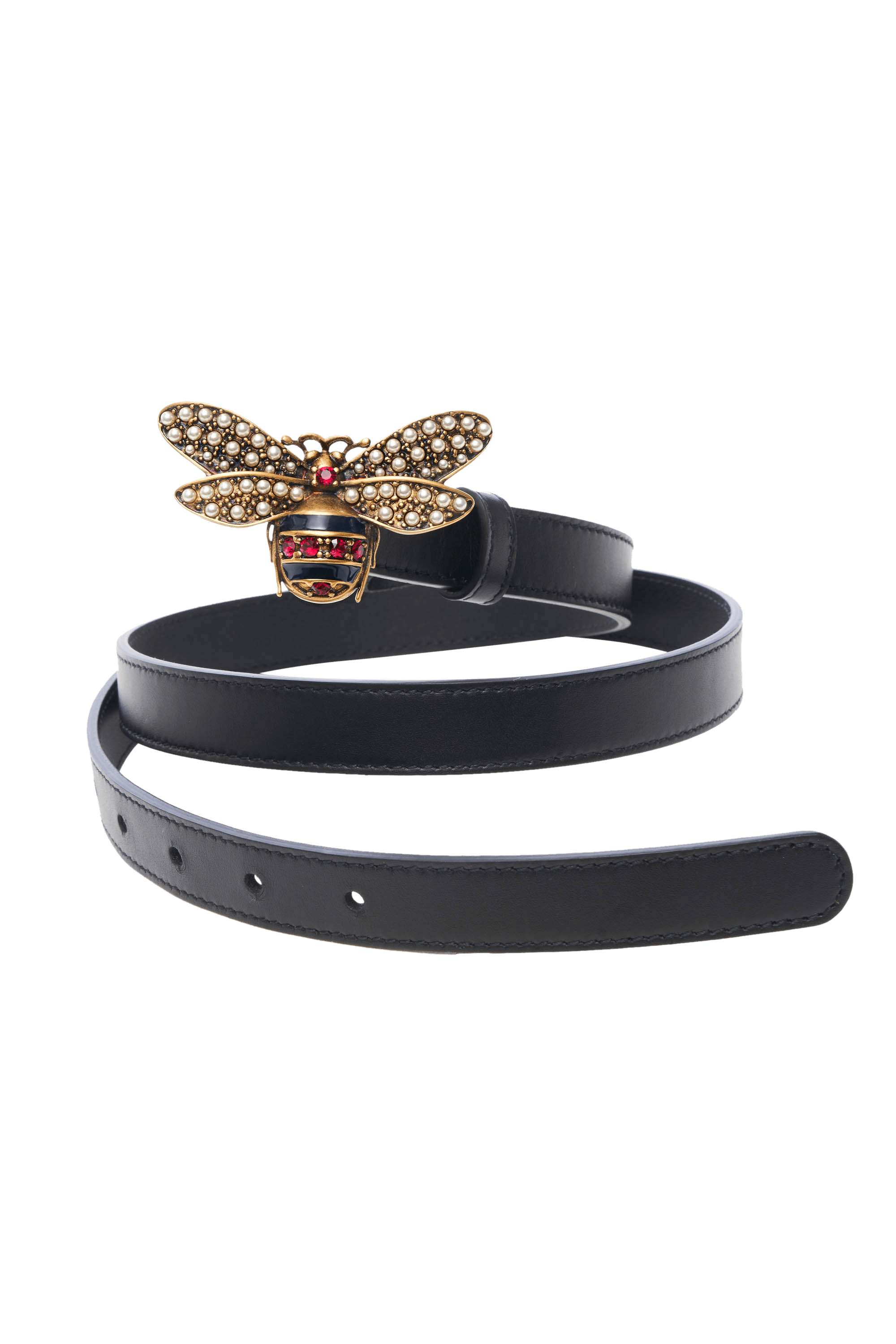 Gucci Black Queen Bee Belt Size 31 - Foxy Couture Carmel