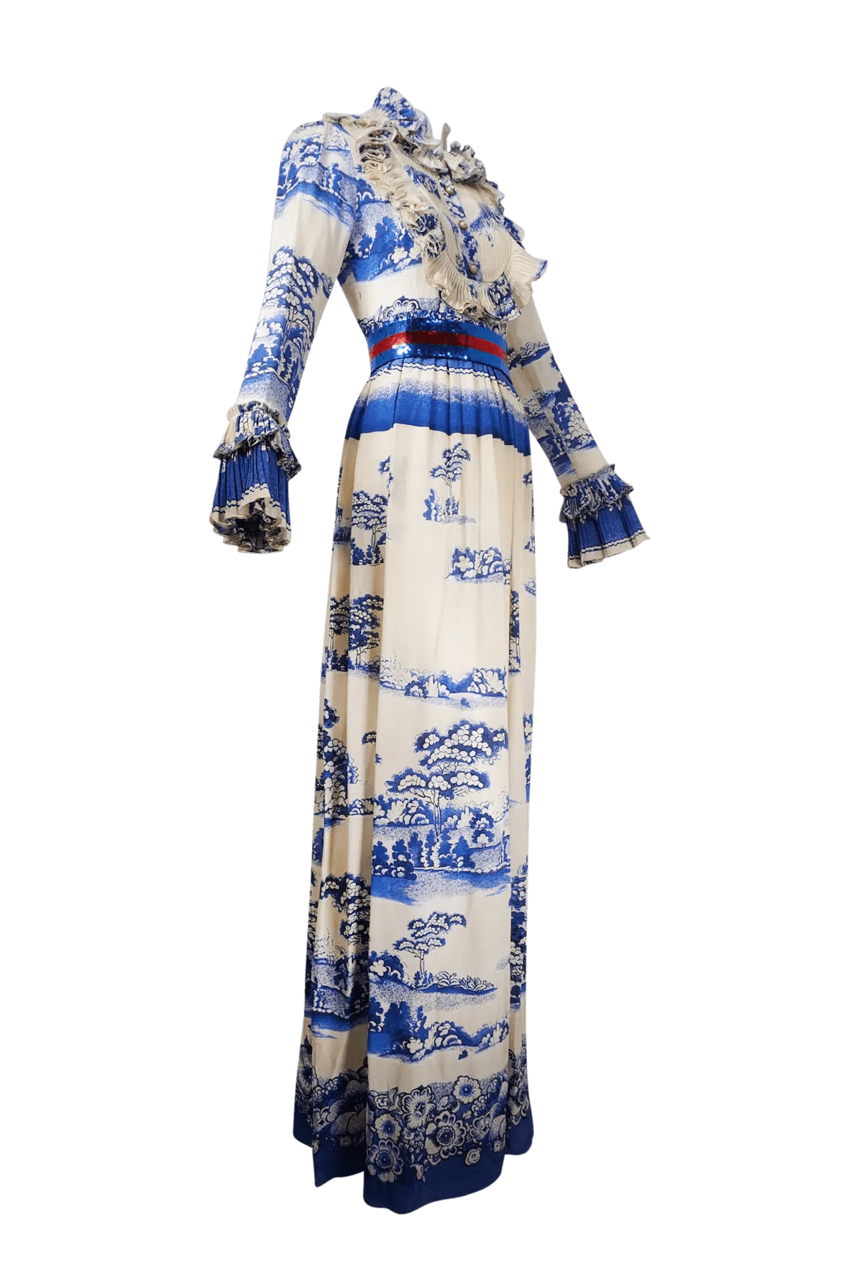 Gucci Blue and White Silk Maxi Dress 2017 - Foxy Couture Carmel Gucci Blue and White Silk Maxi Dress 2017 - Foxy Couture Carmel