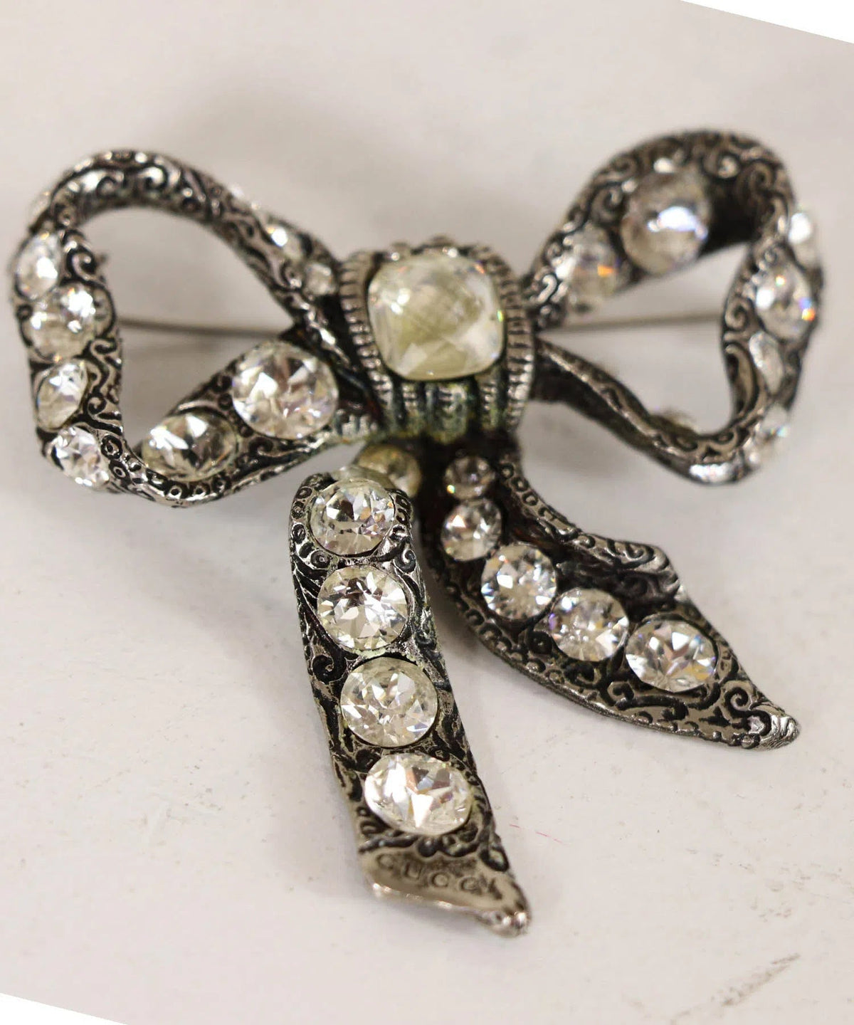 Gucci Crystal Bow Brooch