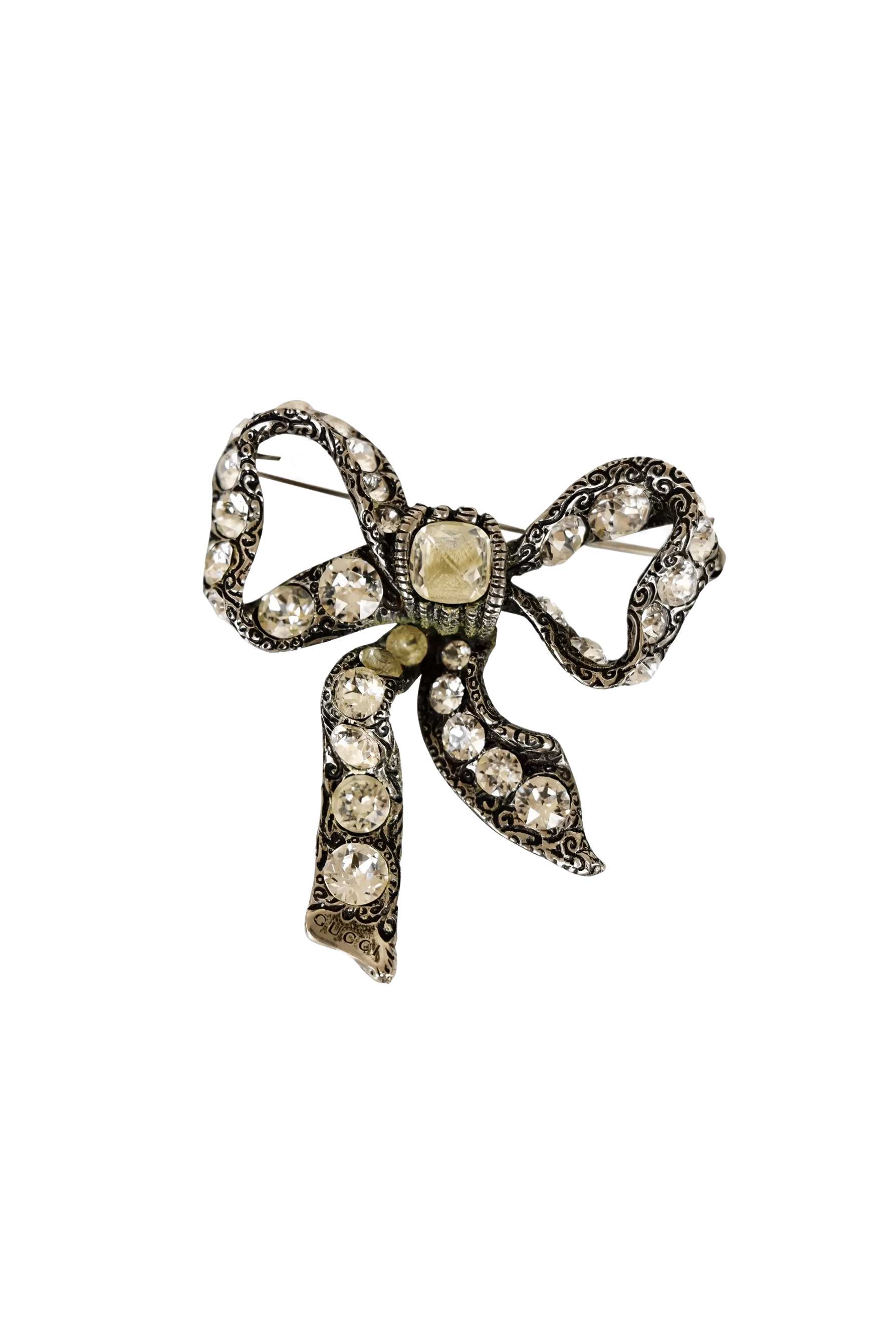 Gucci Crystal Bow Brooch - Foxy Couture Carmel Gucci Crystal Bow Brooch - Foxy Couture Carmel