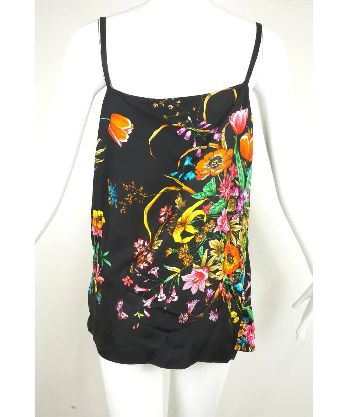 Gucci Flora Butterfly Print Silk Cami