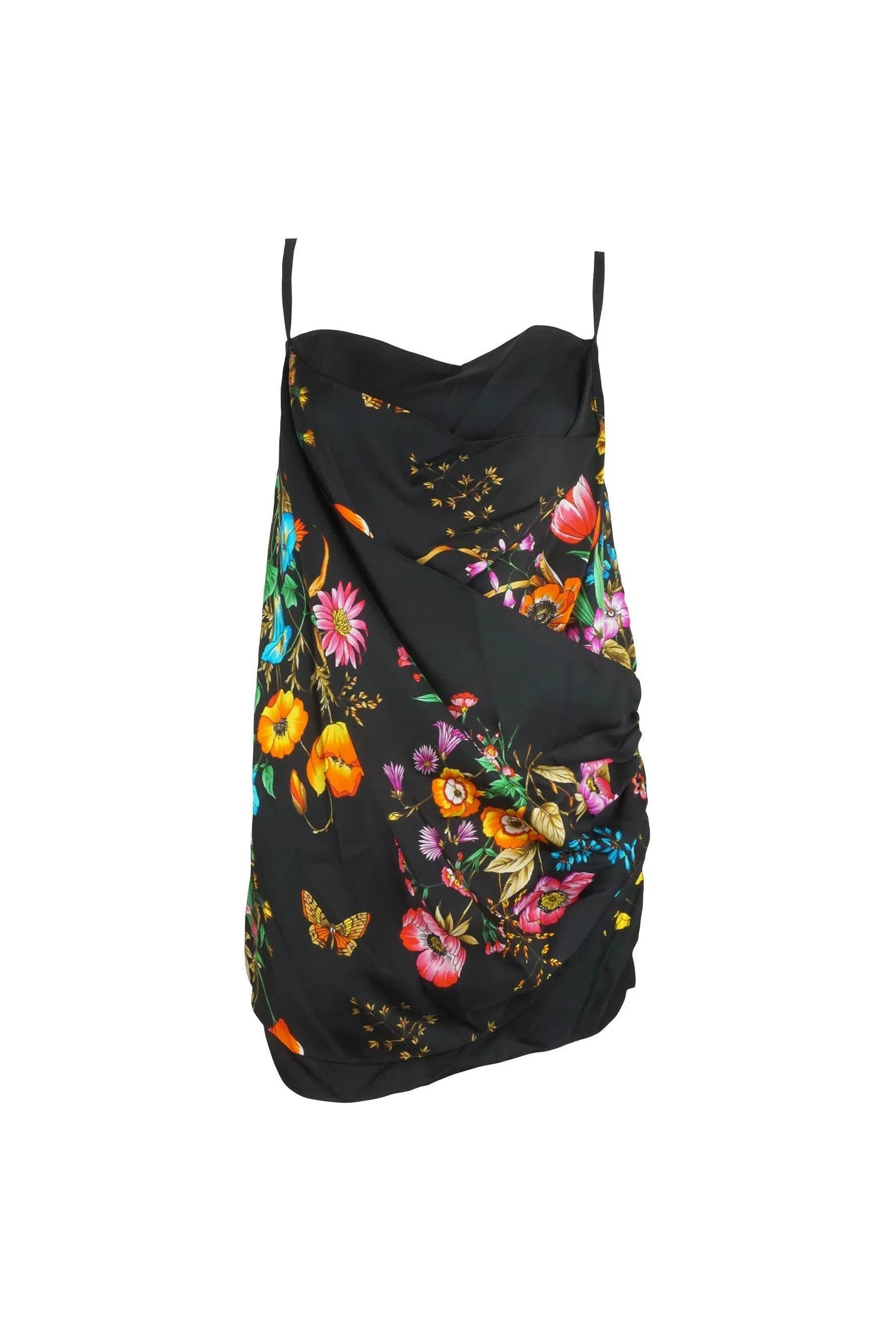 Gucci Flora Butterfly Print Silk Cami - Foxy Couture Carmel