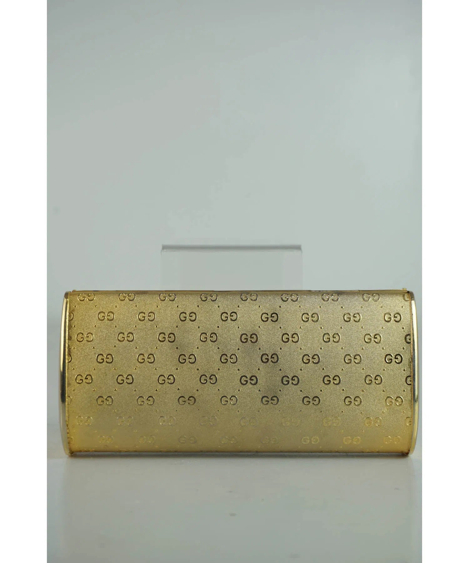 Gucci Gold GG Embossed Minaudière Purse 1970s
