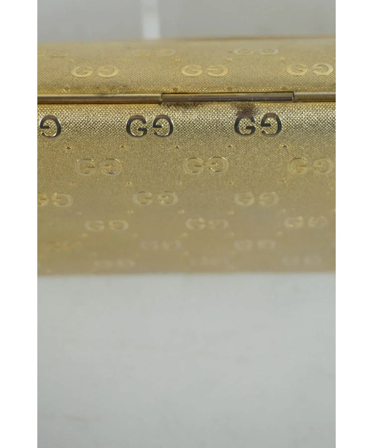 Gucci Gold GG Embossed Minaudière Purse 1970s