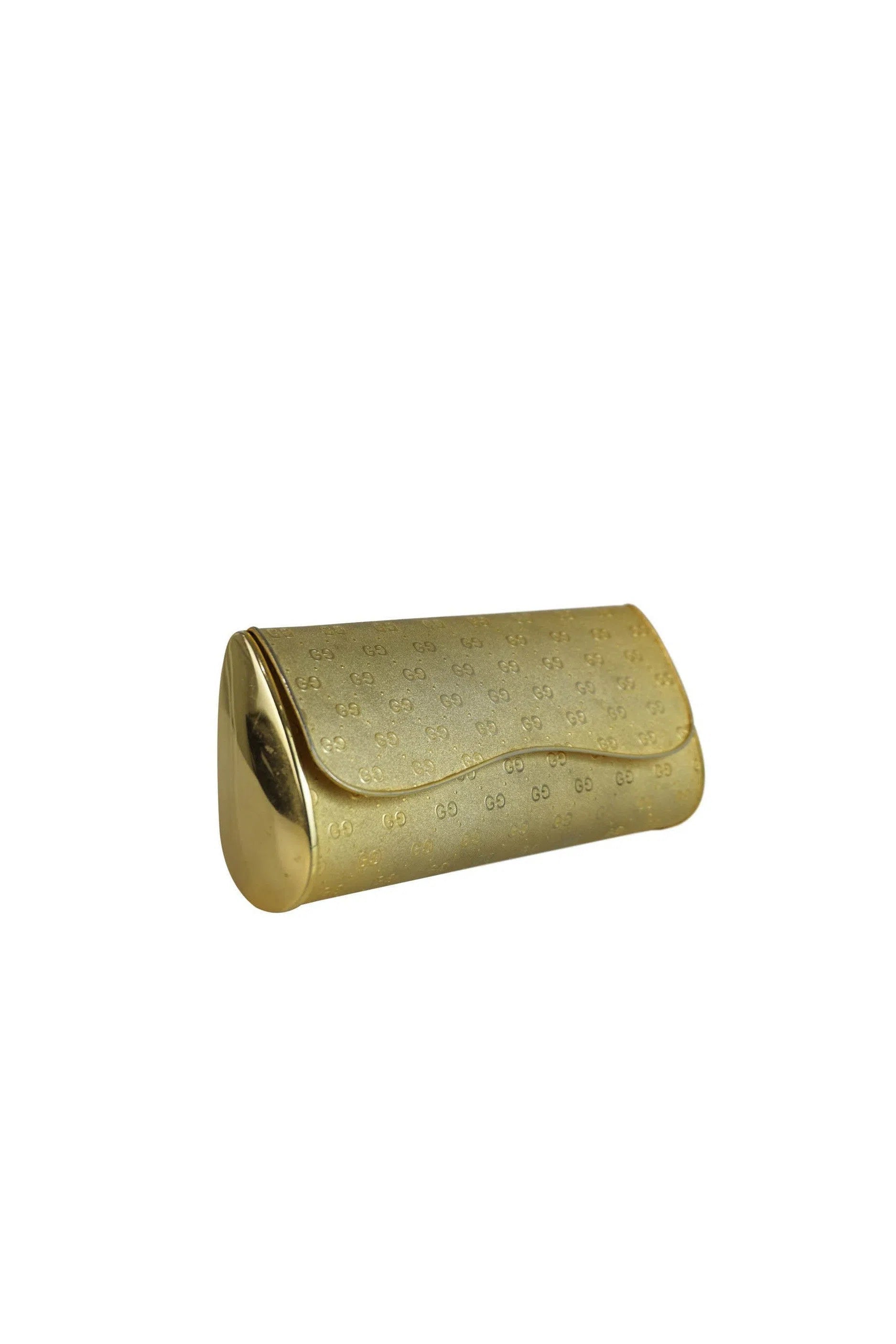 Gucci Gold GG Embossed Minaudière Purse 1970s - Foxy Couture Carmel Gucci Gold GG Embossed Minaudière Purse 1970s - Foxy Couture Carmel