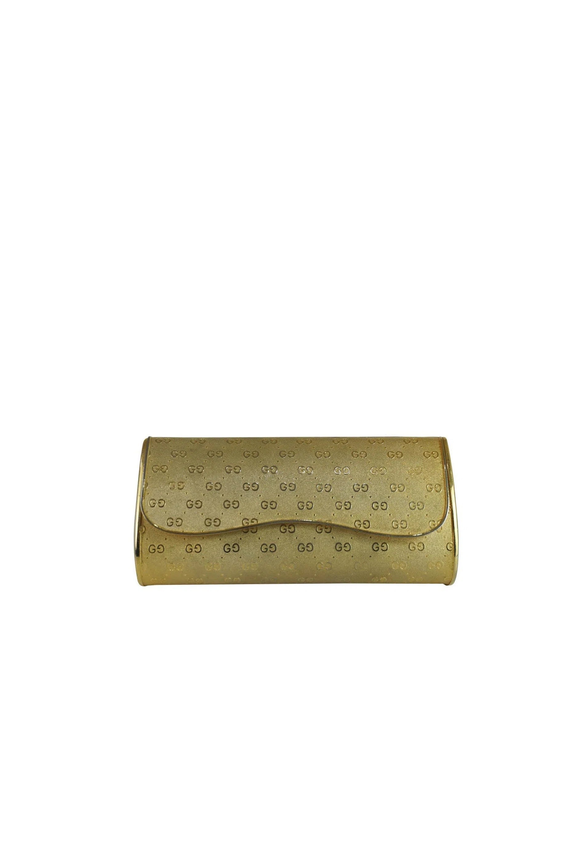Gucci Gold GG Embossed Minaudière Purse 1970s - Foxy Couture Carmel