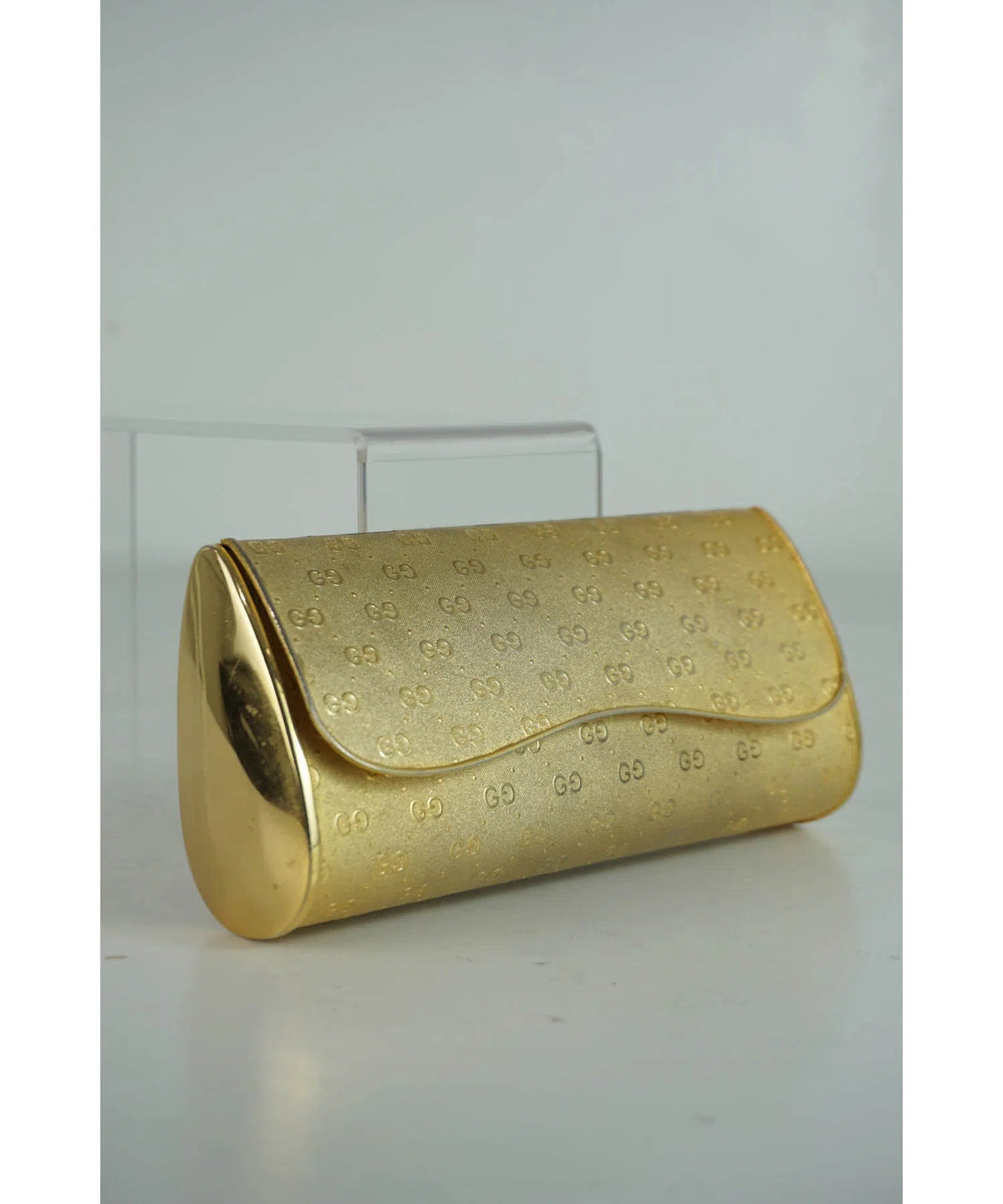 Gucci Gold GG Embossed Minaudière Purse 1970s