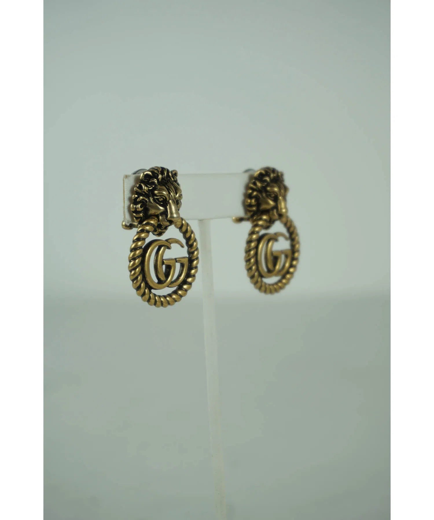Gucci Lion GG Clip Earrings w/Box