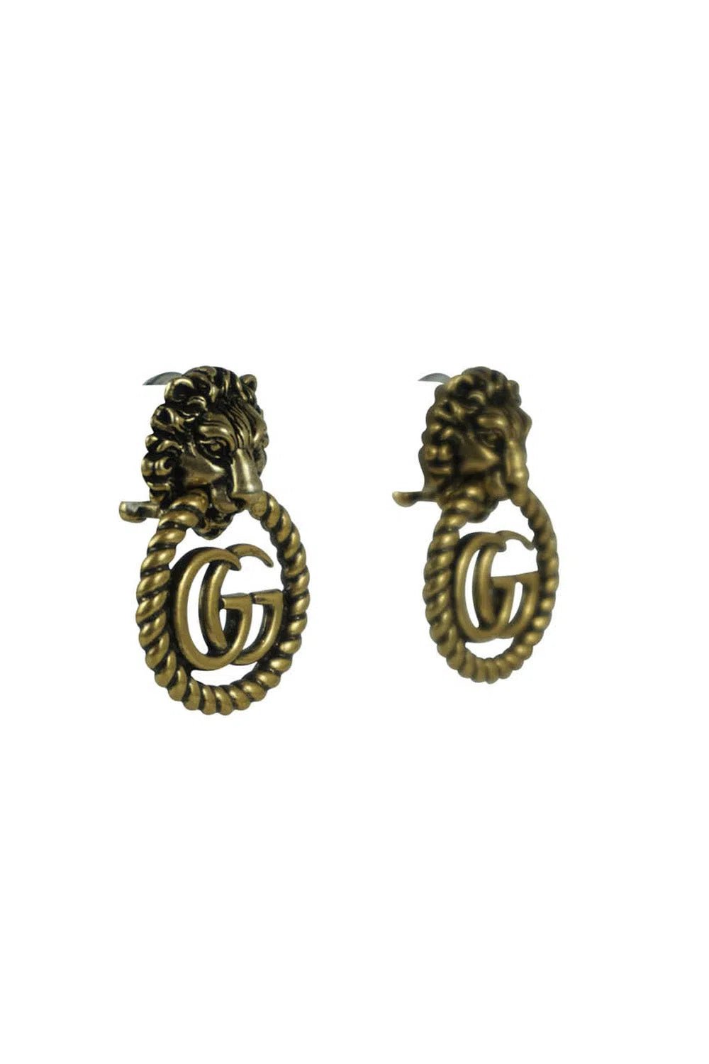 Gucci Lion GG Clip Earrings w/Box - Foxy Couture Carmel