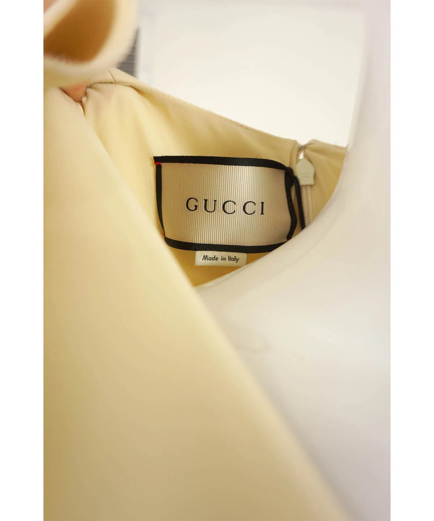 Gucci Long Sleeve Ruffle Dress w/Bow Belt - Foxy Couture Carmel