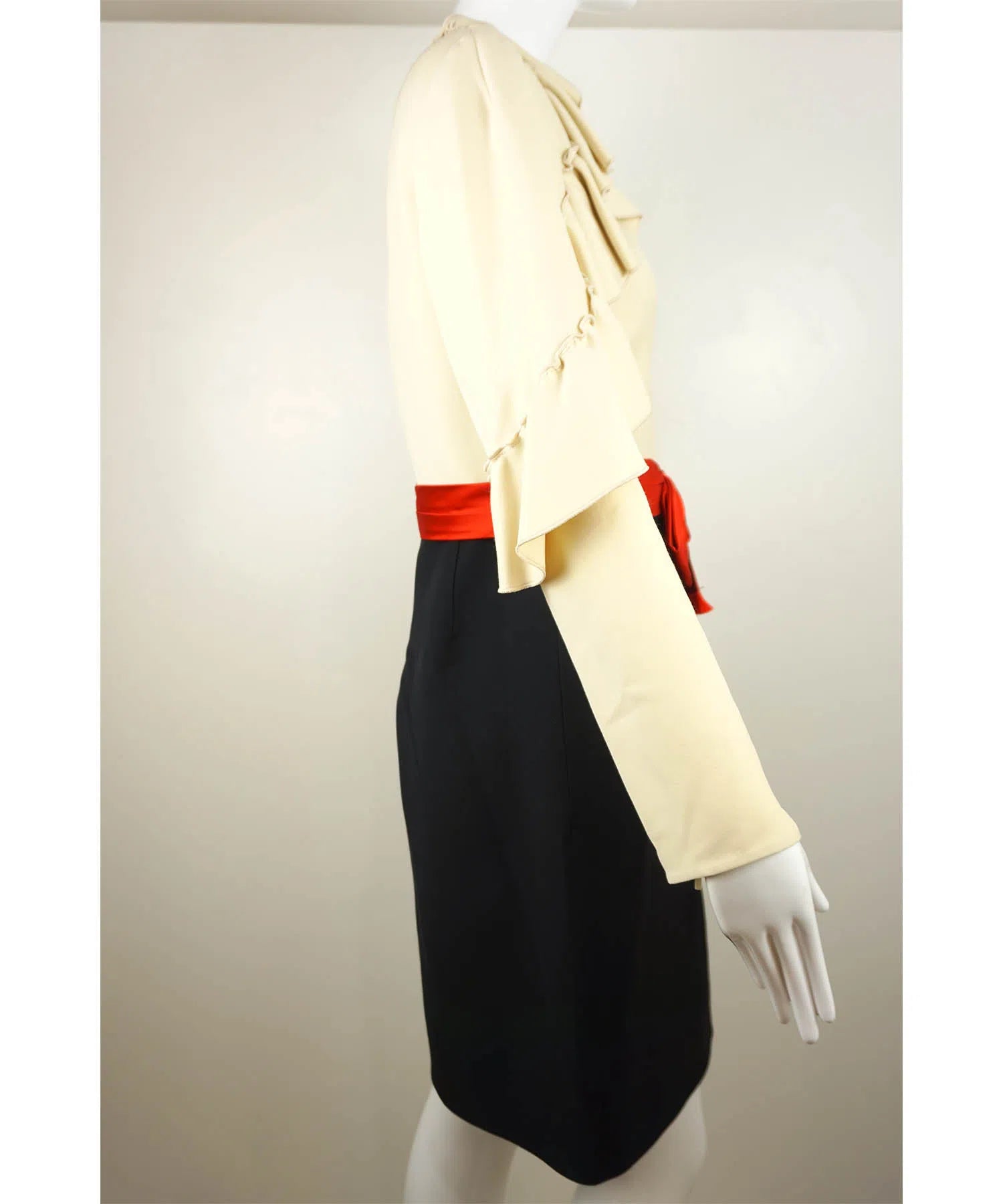 Gucci Long Sleeve Ruffle Dress w/Bow Belt - Foxy Couture Carmel Gucci Long Sleeve Ruffle Dress w/Bow Belt - Foxy Couture Carmel
