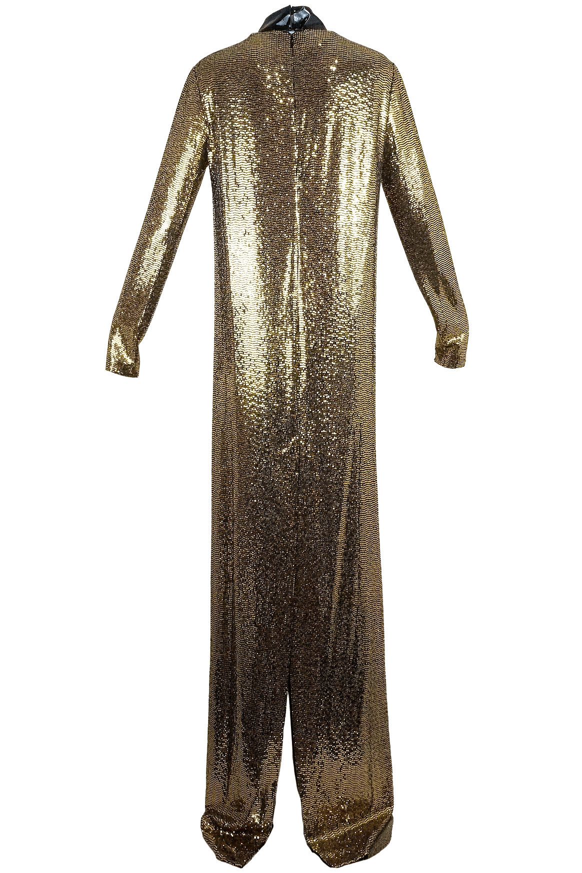 Gucci Snakeskin Pattern Laminated Gold Gown w/Patent Leather Choker - Foxy Couture Carmel