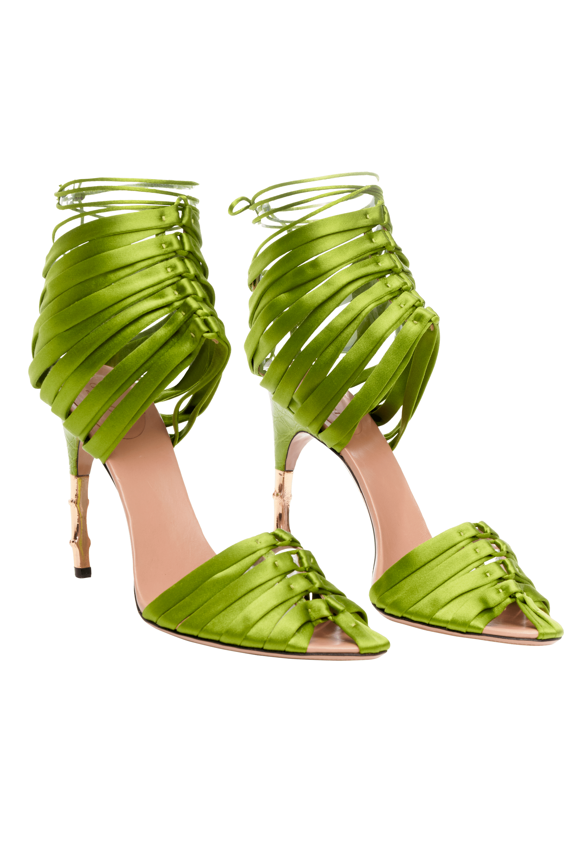 Gucci Tom Ford Green Lace Up Heels - Foxy Couture Carmel