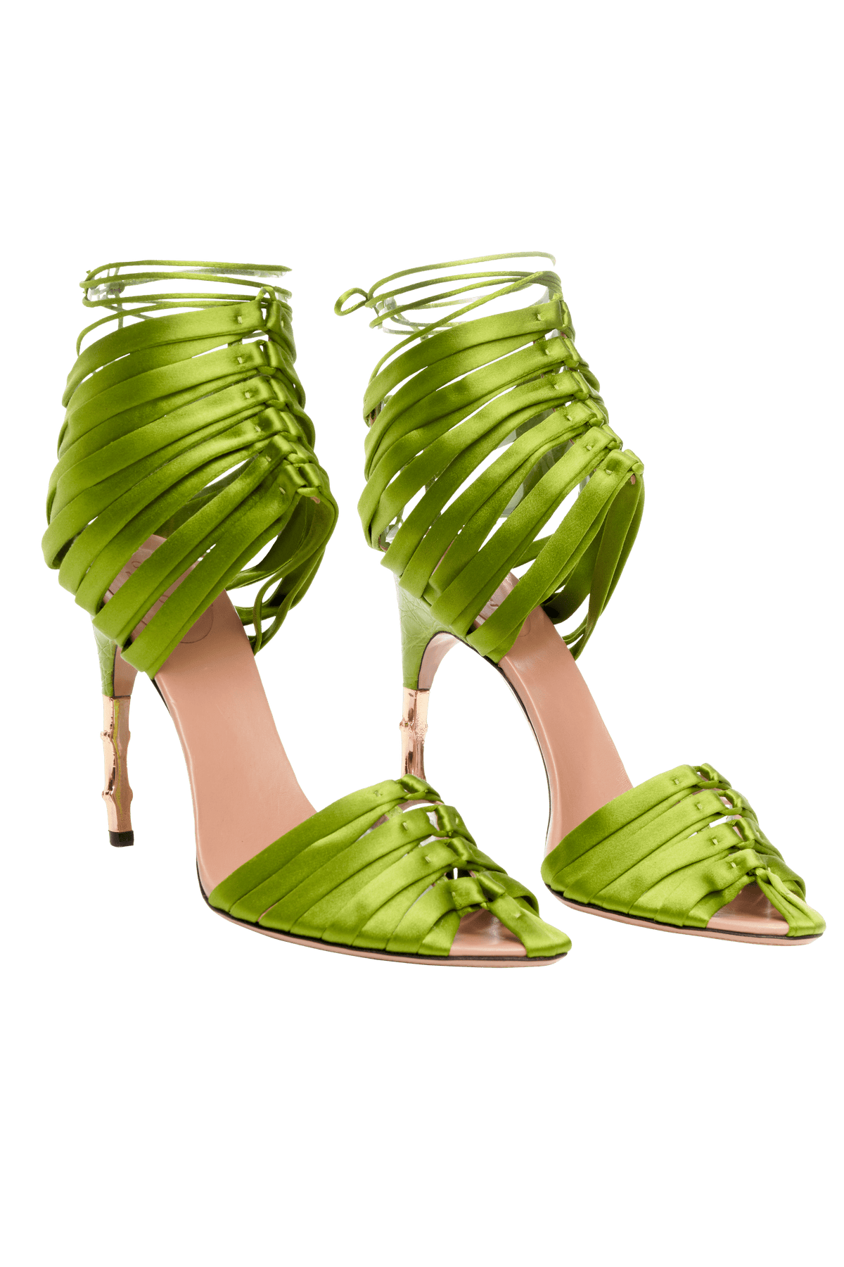 Gucci Tom Ford Green Lace Up Heels