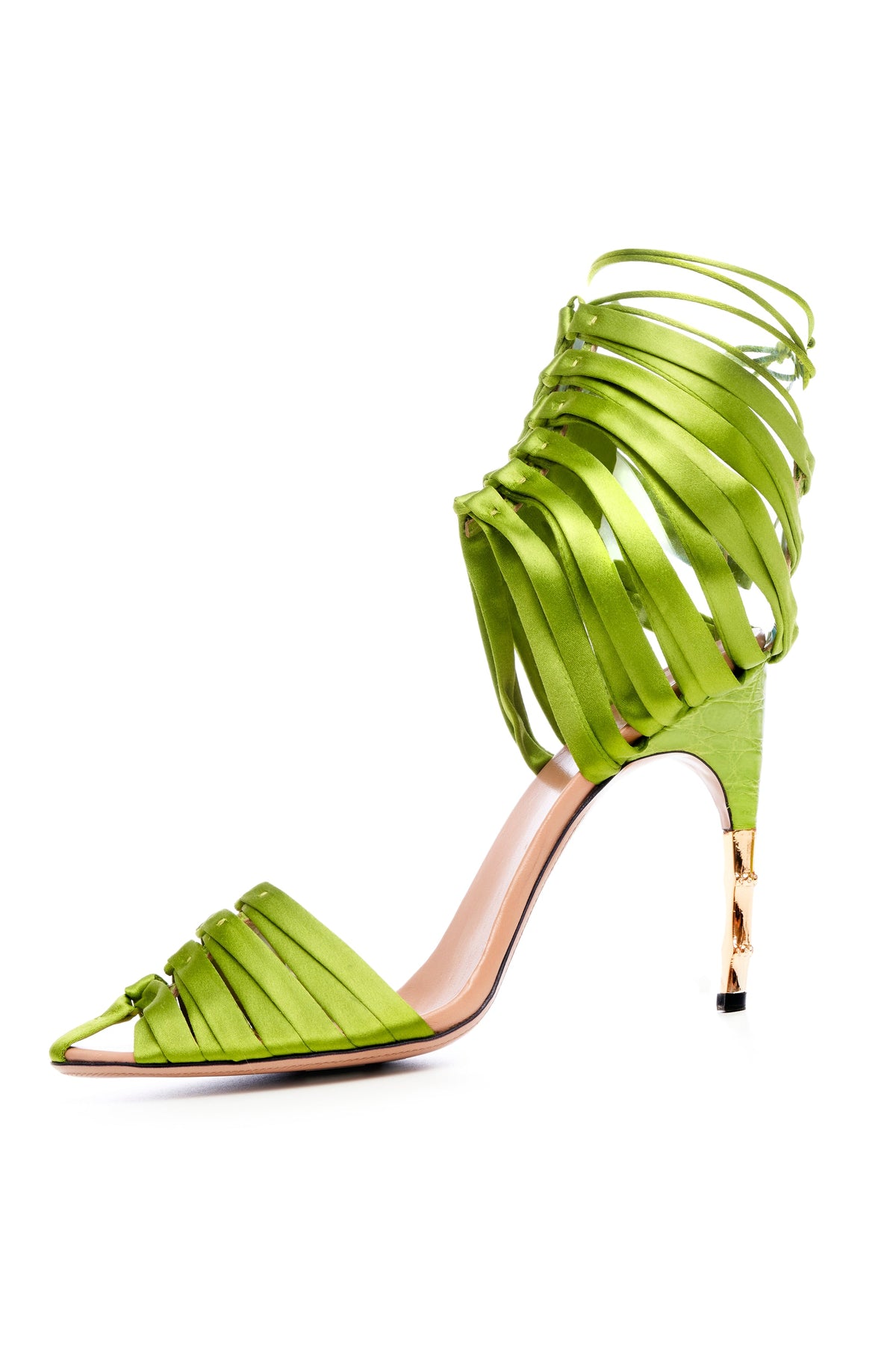 Gucci Tom Ford Green Lace Up Heels