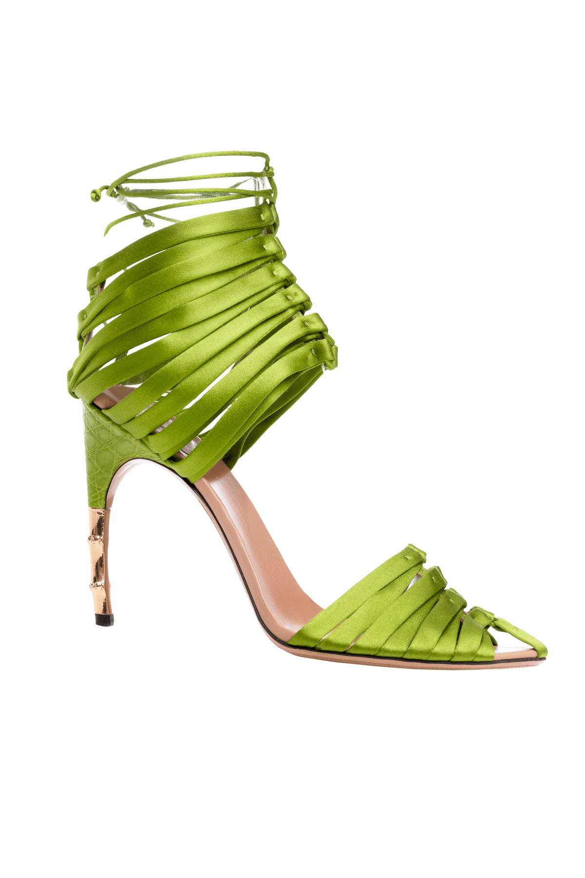 Gucci Tom Ford Green Lace Up Heels