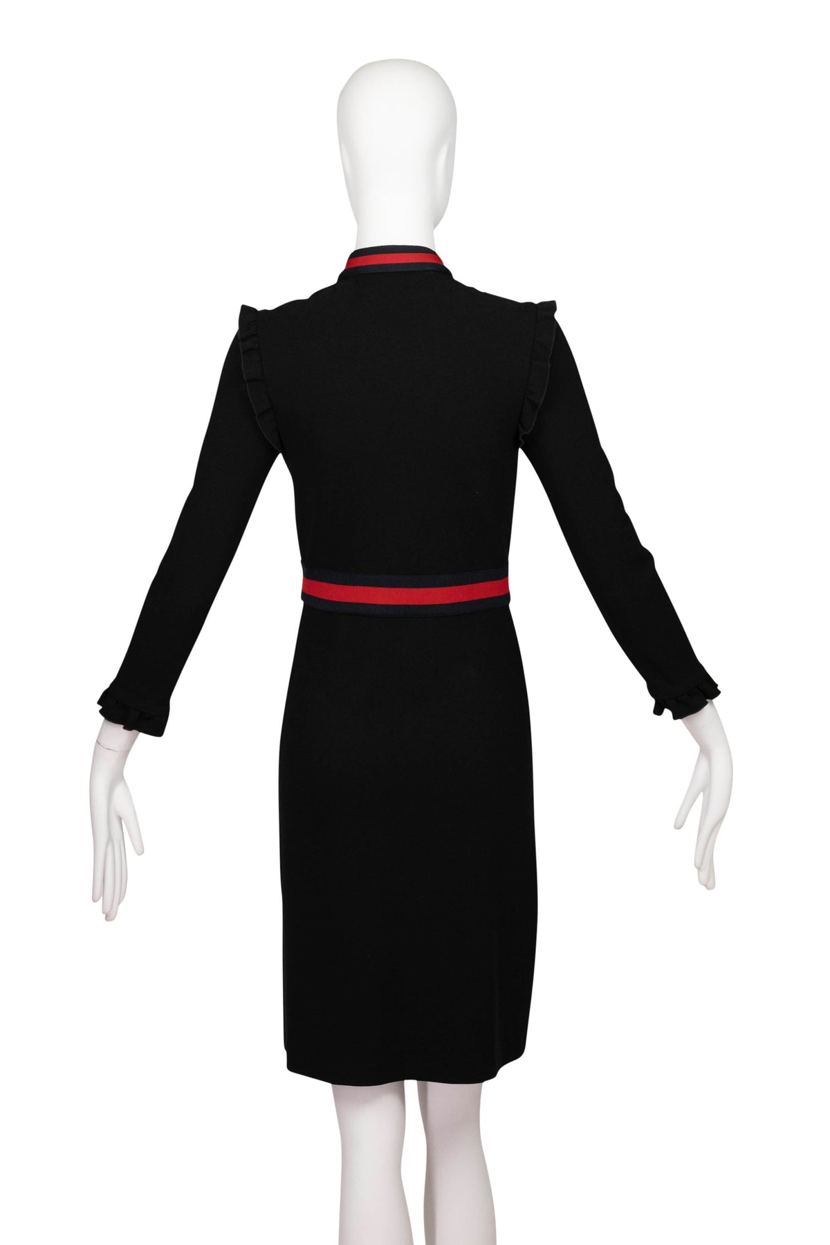 Gucci Red and Blue Long Sleeve Ribbon Dress