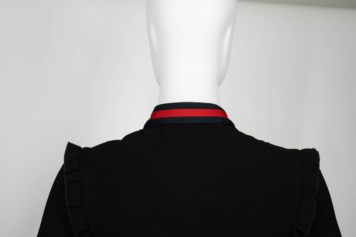 Gucci Red and Blue Long Sleeve Ribbon Dress