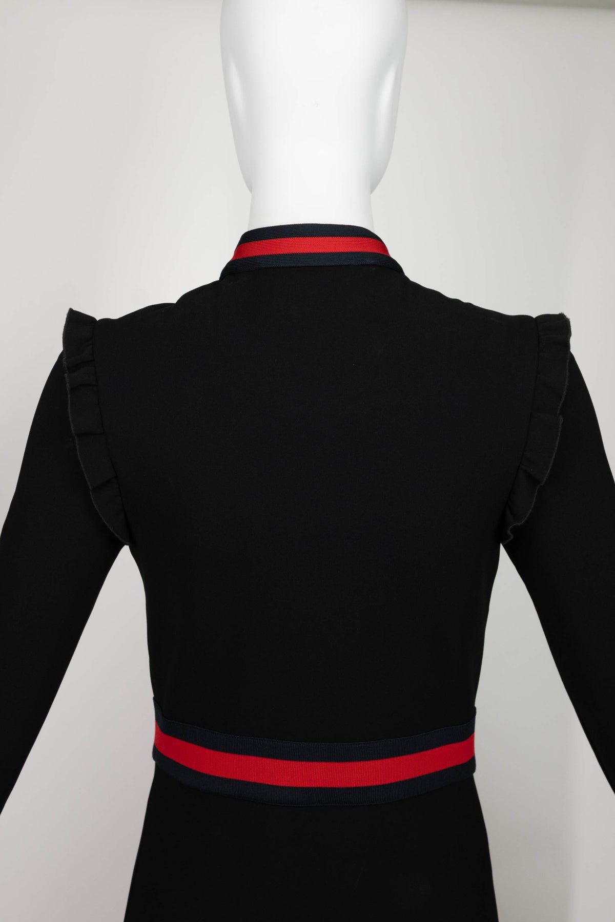 Gucci Red and Blue Long Sleeve Ribbon Dress