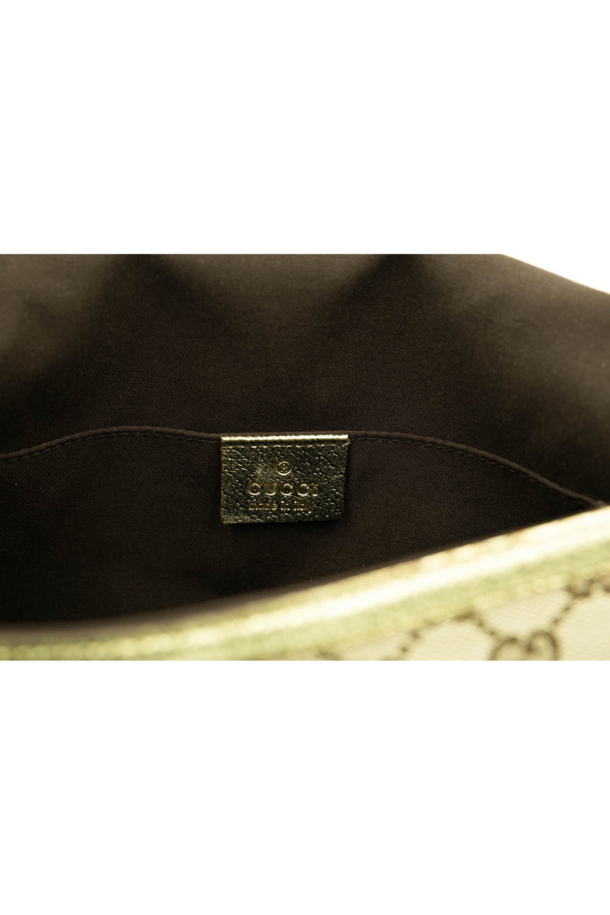 Gucci by tom ford gold and brown supreme pattern dragon shoulder purse